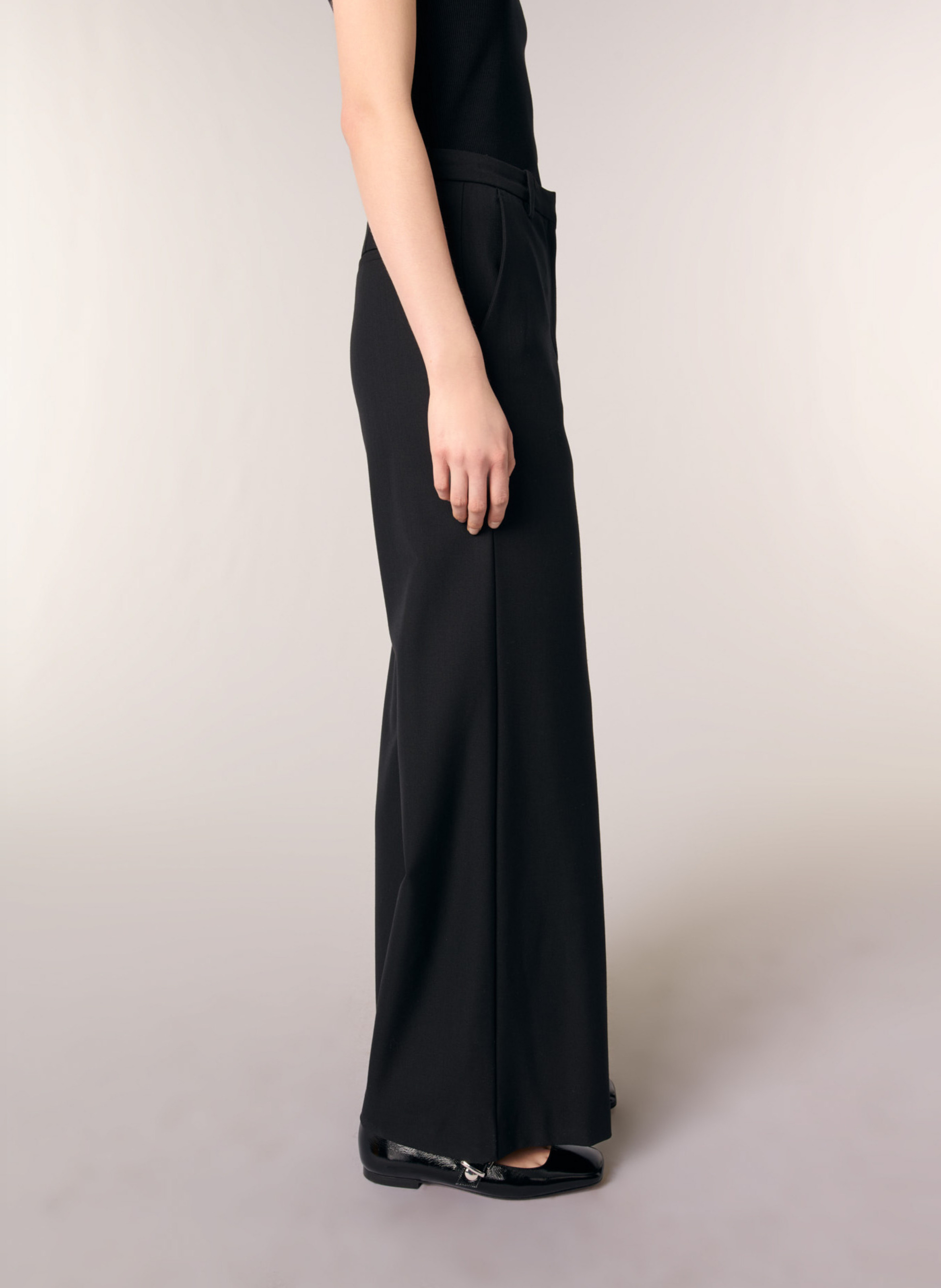Flared wool-mix pants MAJE Black