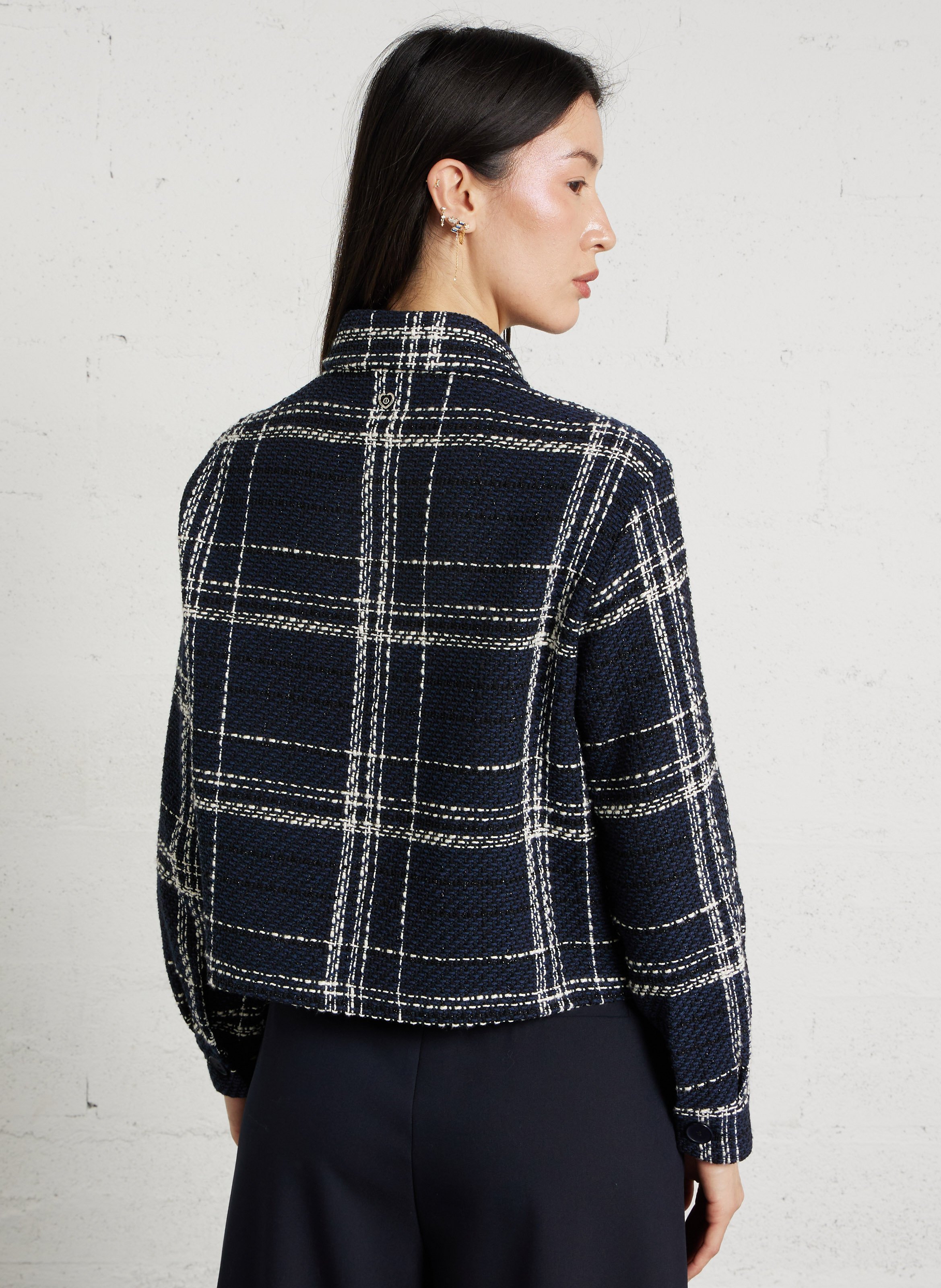 Cotton-blend coat with classic collar PLEASE Blue