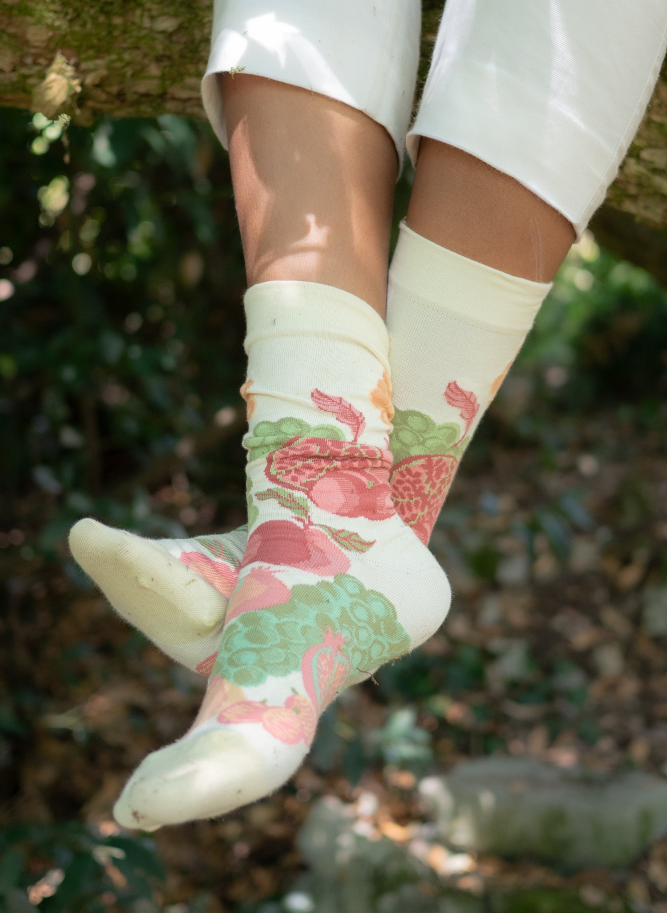 Socks with fruit patterns in blended cotton BONNE MAISON Multicolored