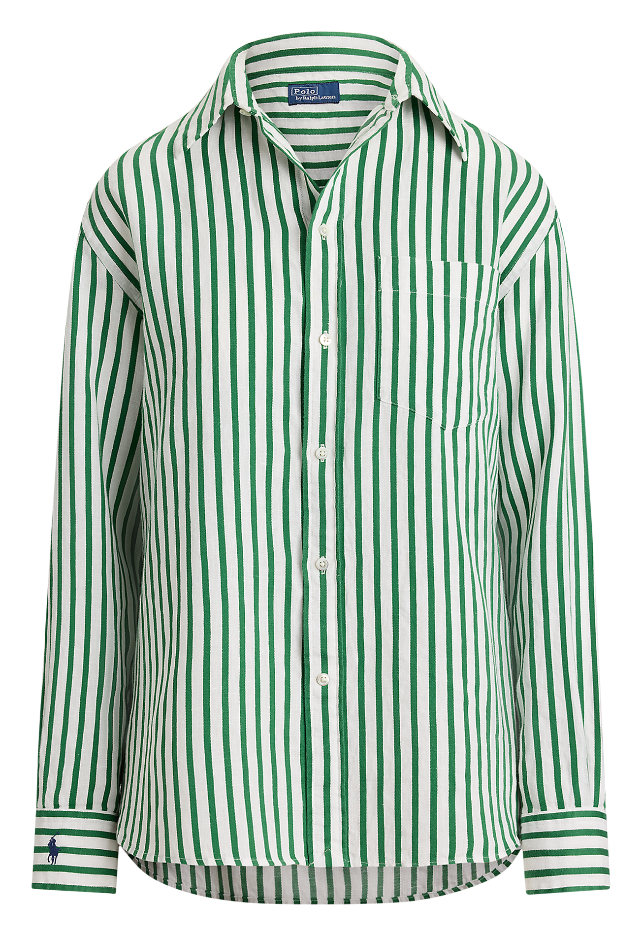 Gerade geschnittenes Hemd aus Leinen und Baumwolle mit Streifen POLO RALPH LAUREN Weiss