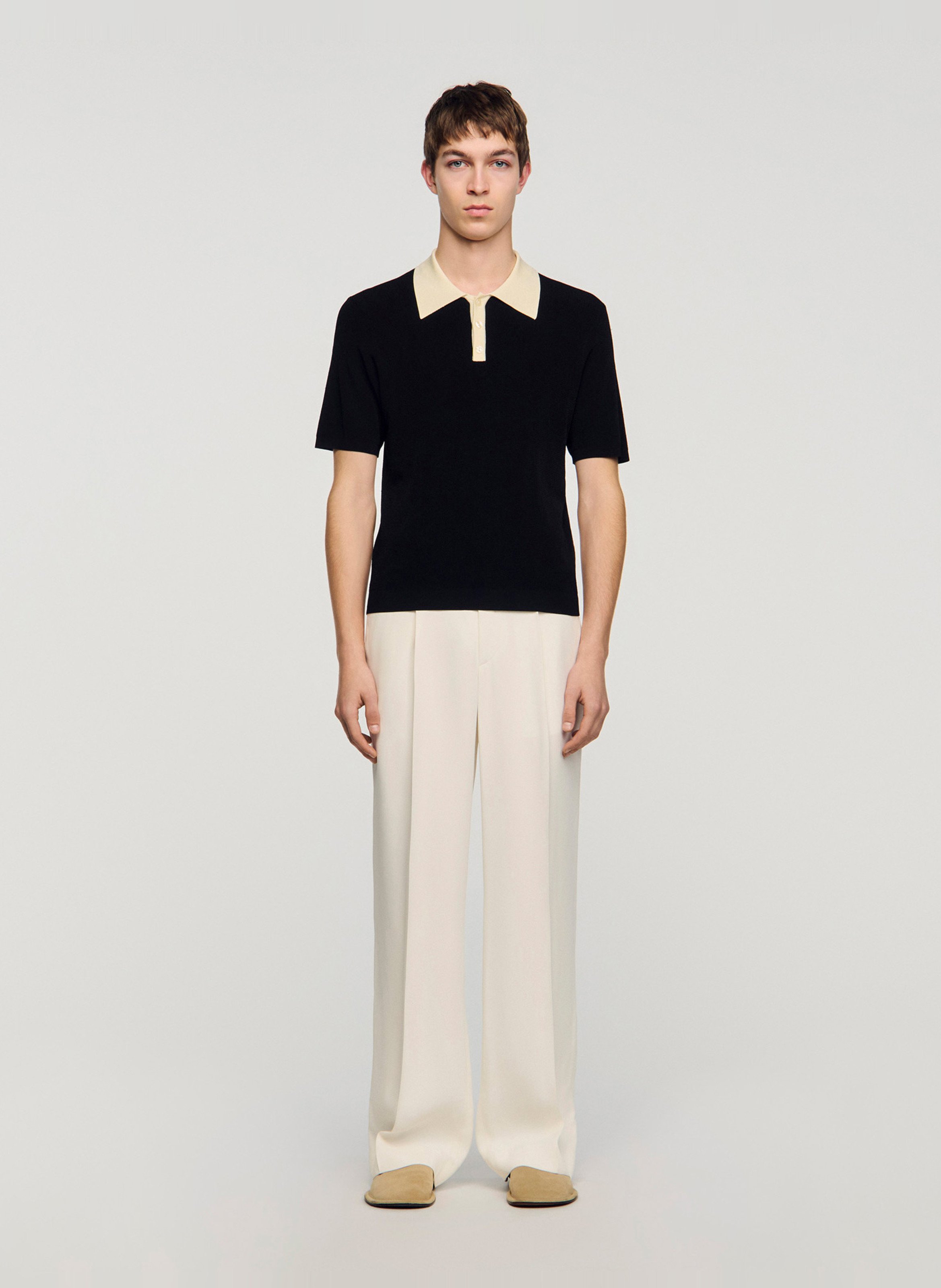 Polo en maille  SANDRO Noir