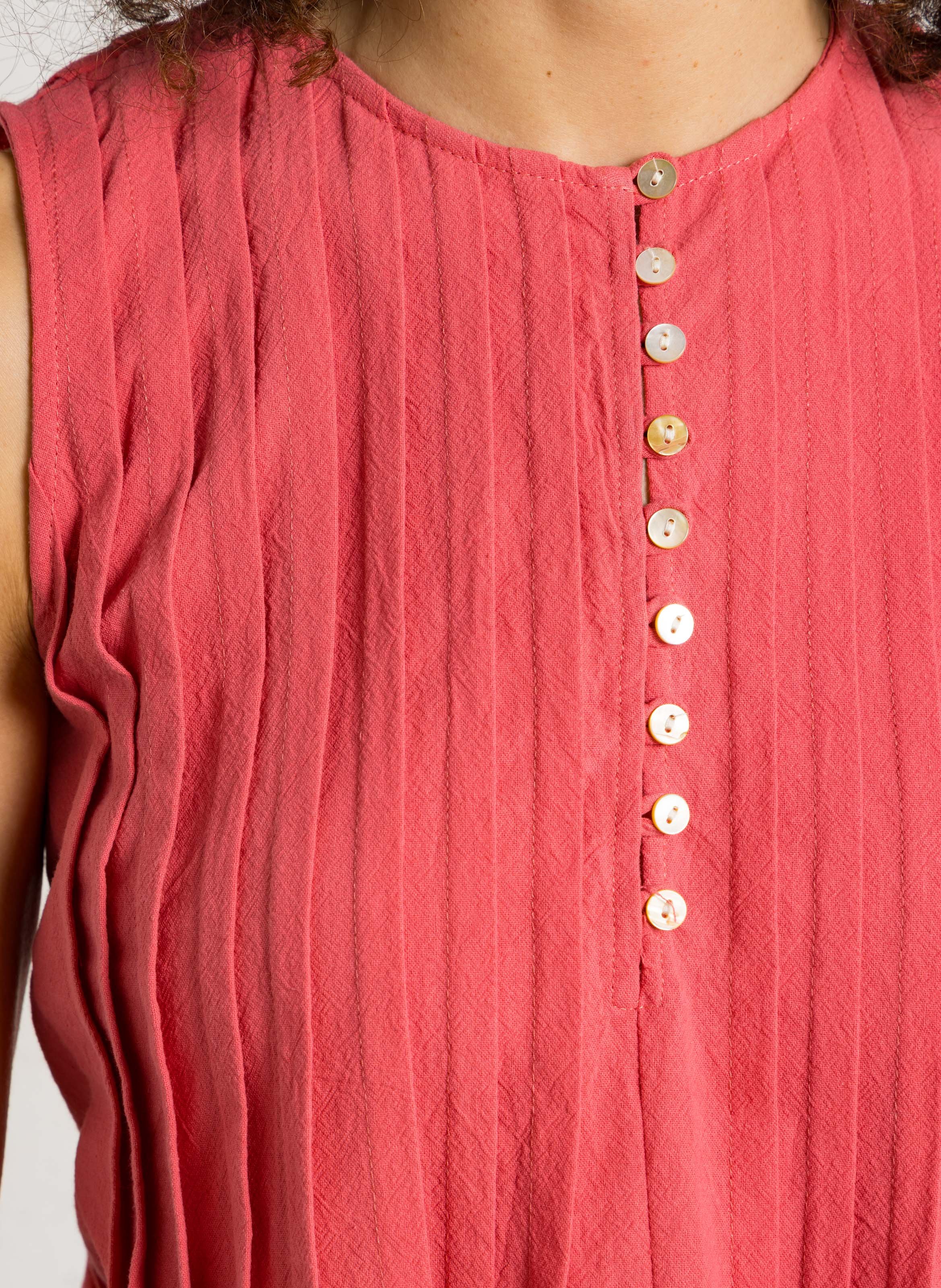 Top sans manches plissé THE KORNER Rose