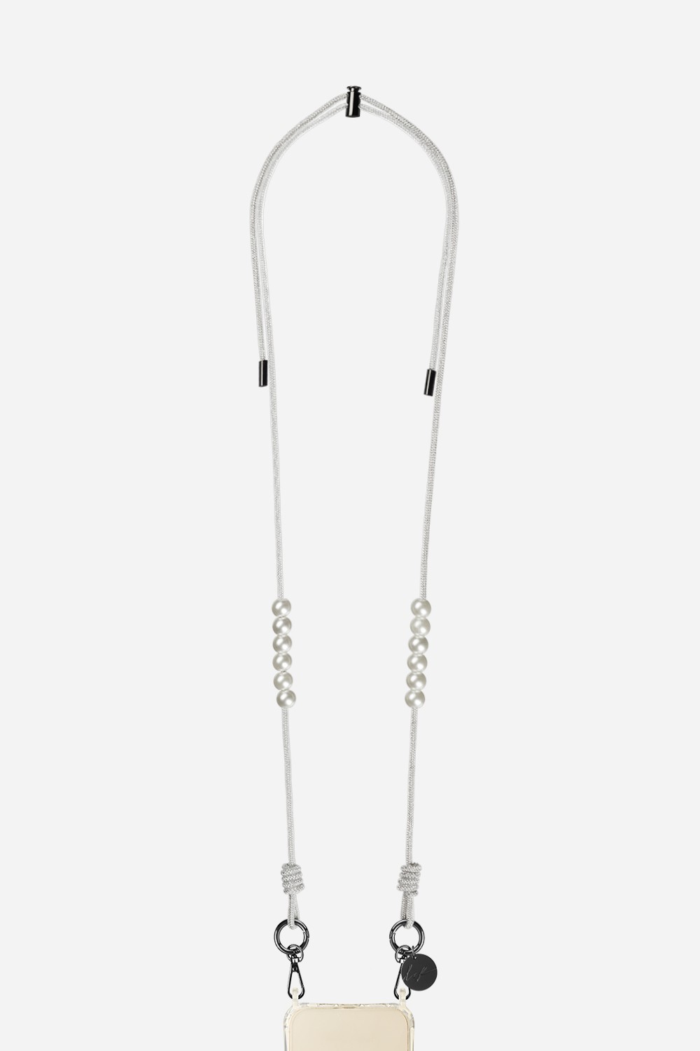 Phone cord in rhinestones LA COQUE FRANCAISE Silver
