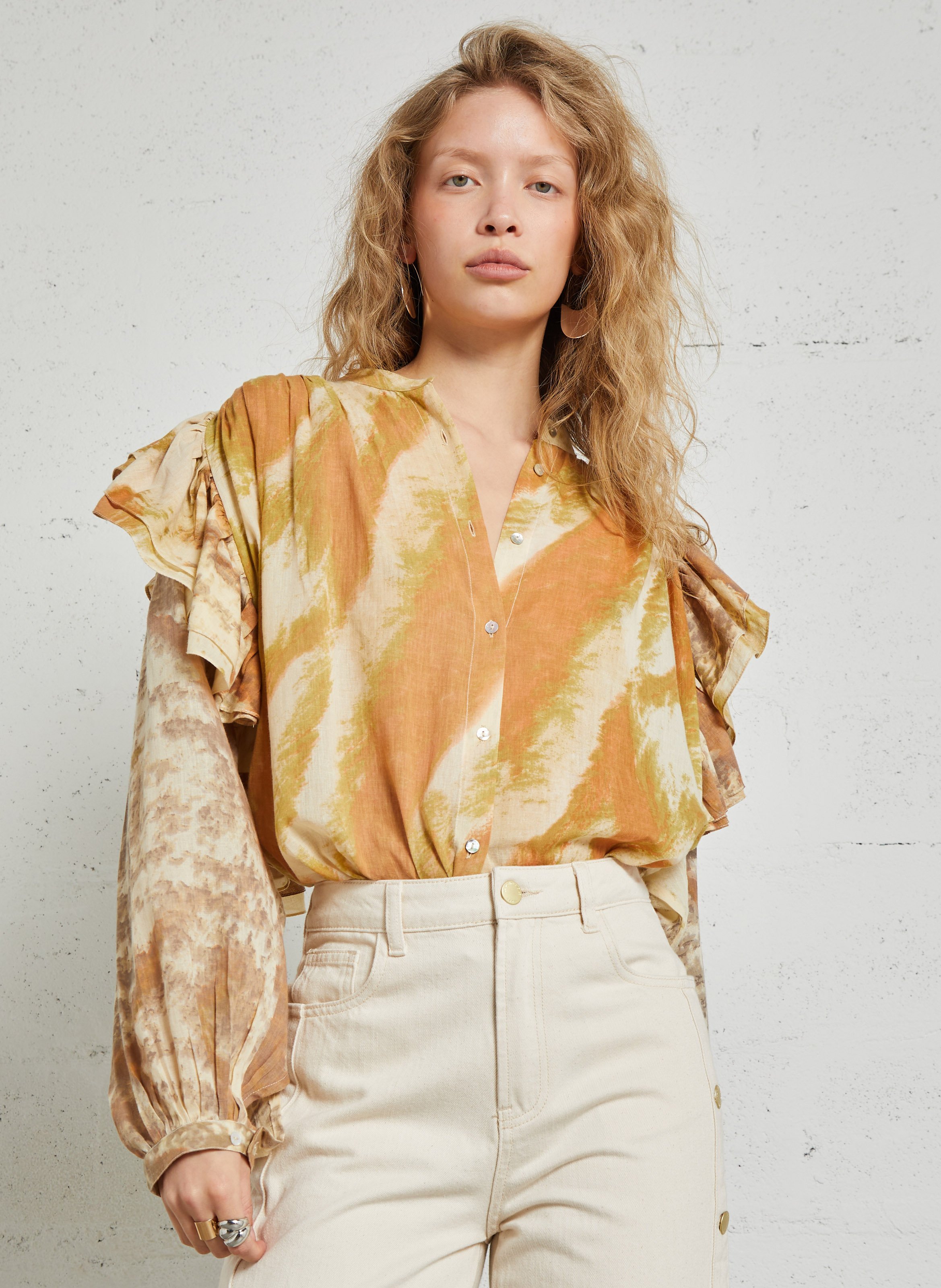 Oversized overhemd van katoen met klassieke kraag MES DEMOISELLES Veelkleurig