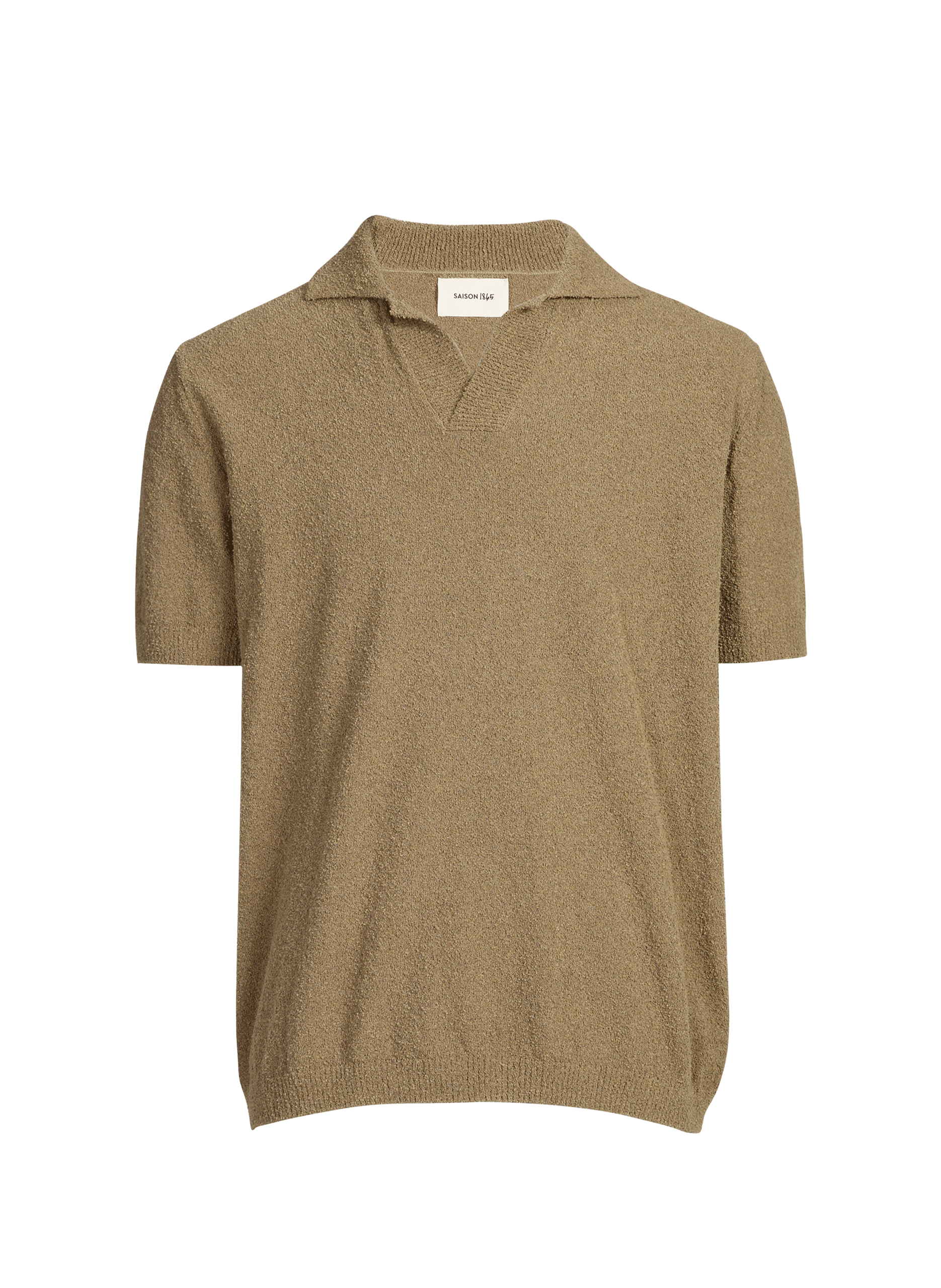 Polo droit en coton mélangé SAISON 1865 Kaki