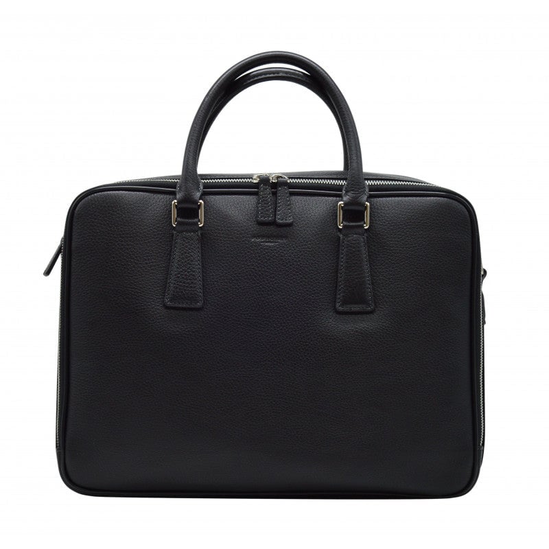 Cowhide leather document holder POURCHET Black