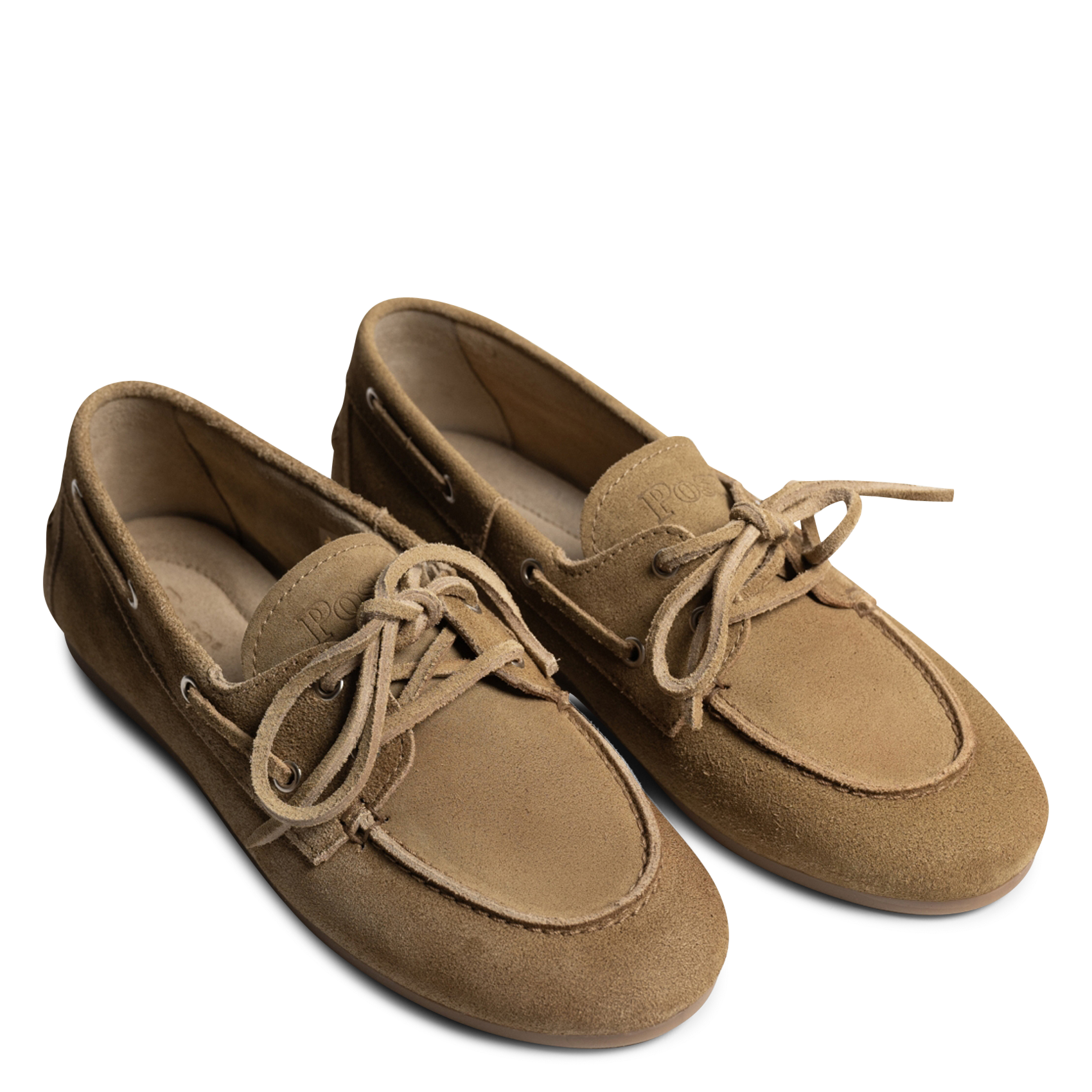 Leather boat shoes POSA Beige