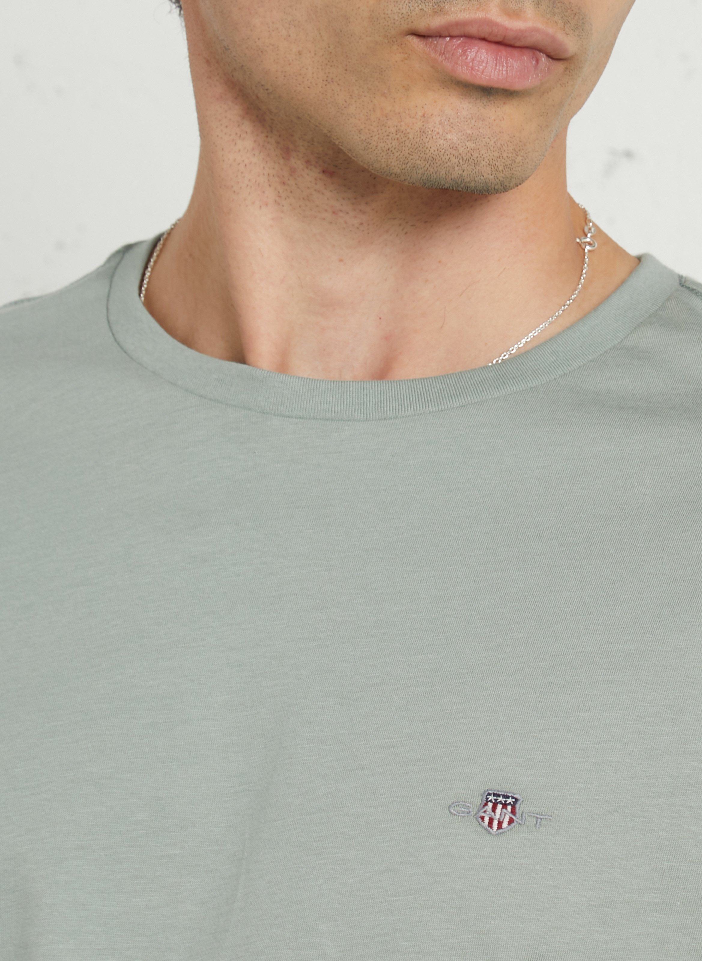 Katoenen T-shirt met ronde hals GANT Grijs