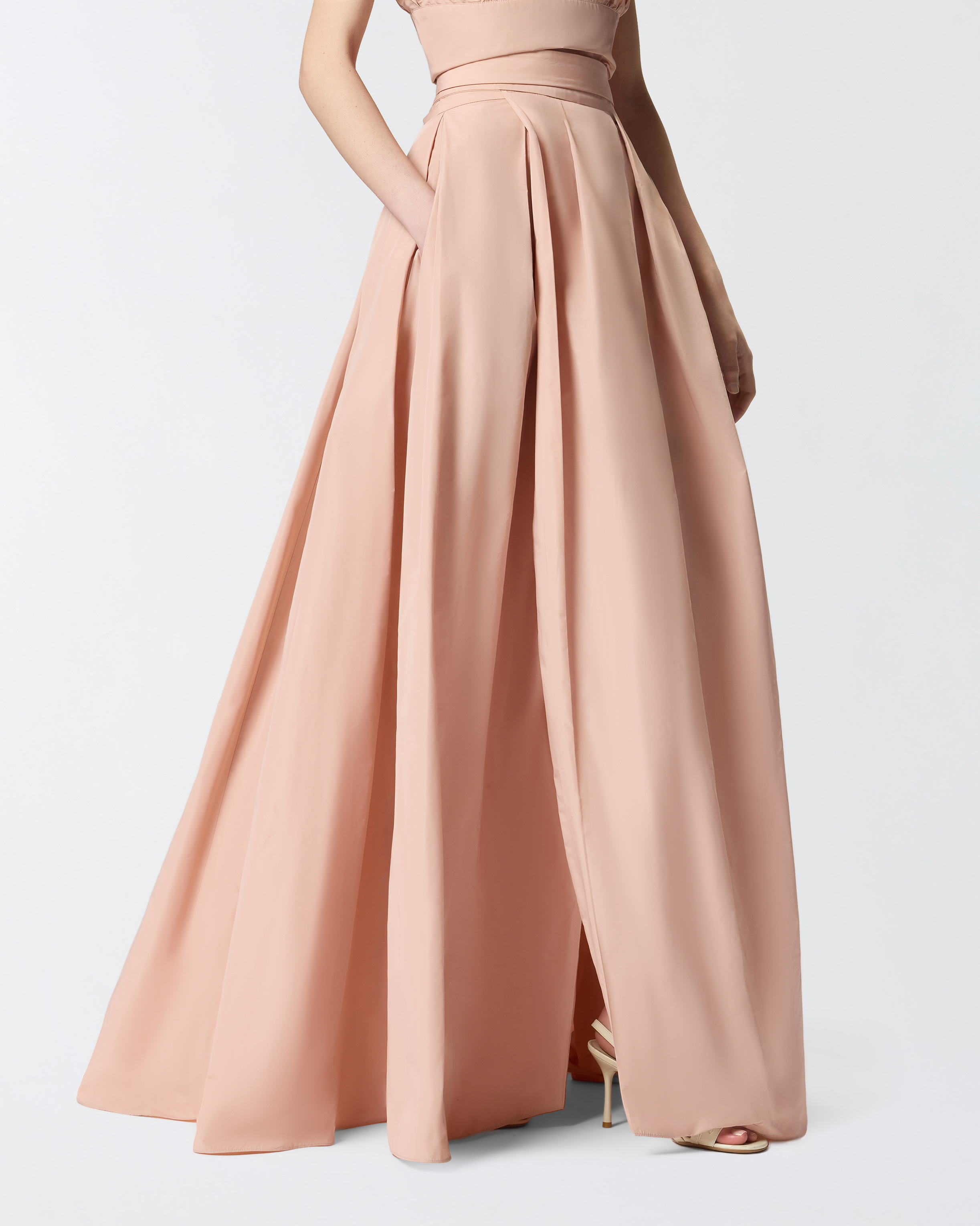 Long wrap skirt with bow Pink