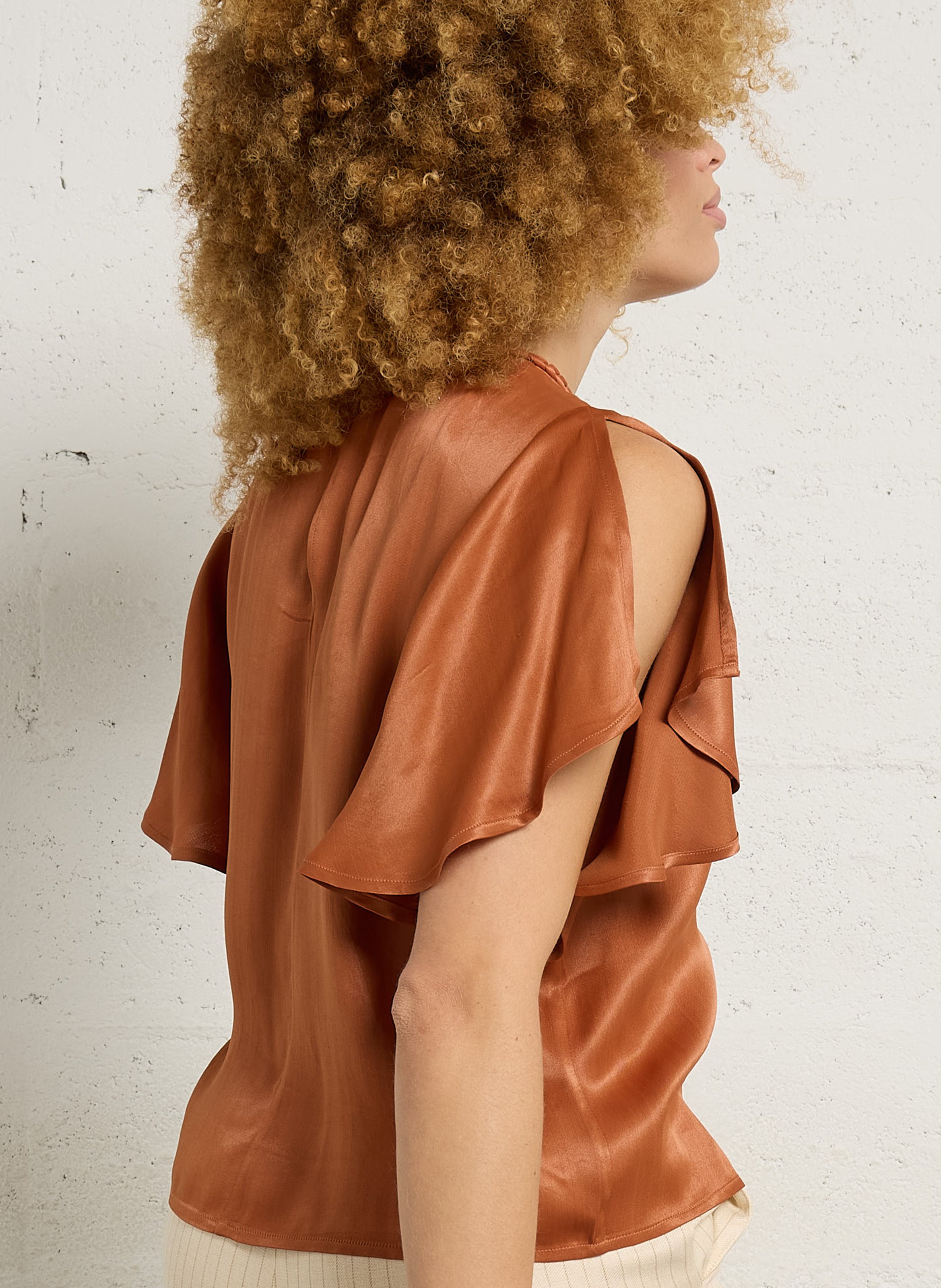 Locker geschnittenes Oberteil mit Rundhalsausschnitt MAISON 123 Rot