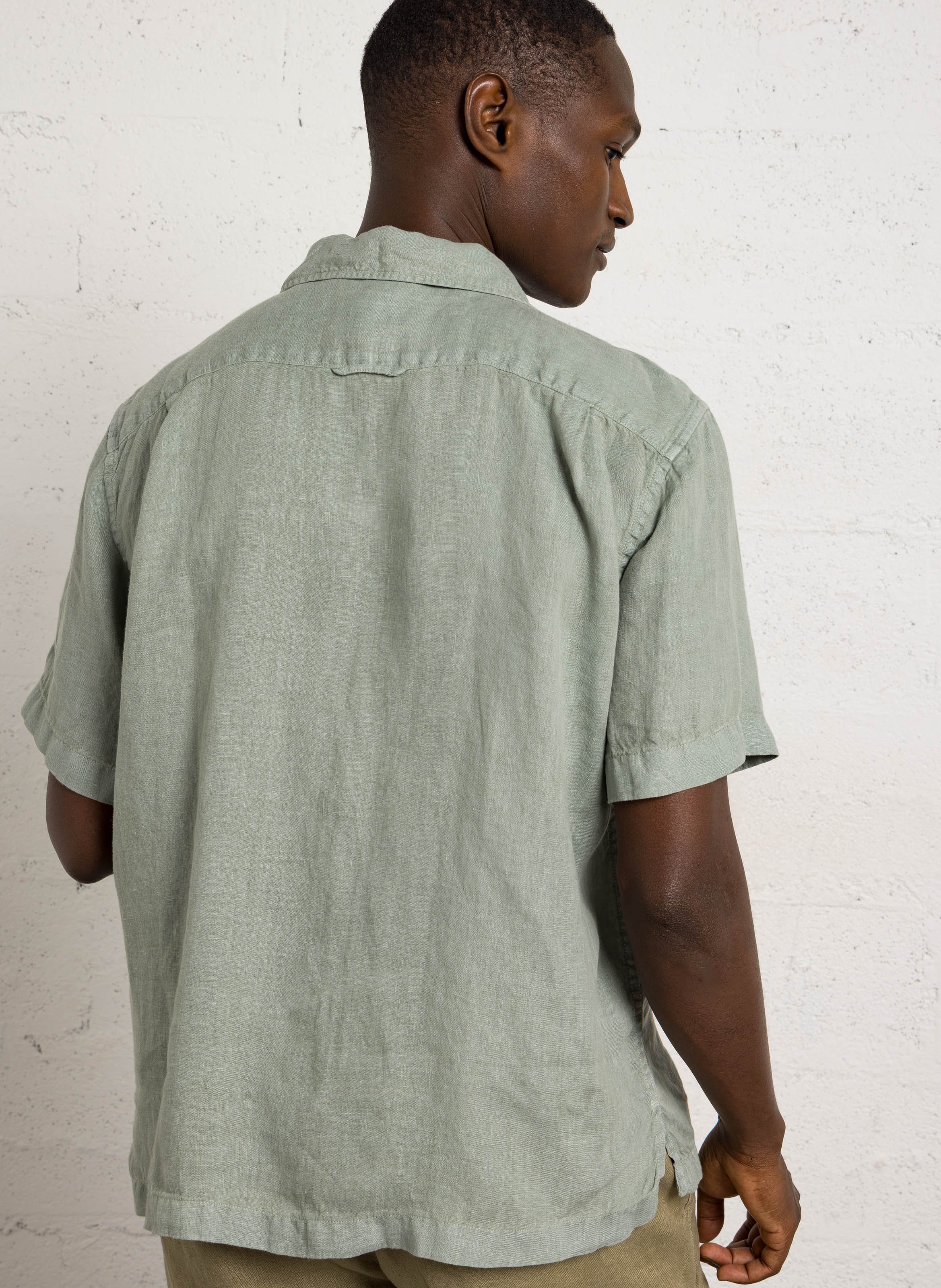 Chemise col classique en lin GANT Gris