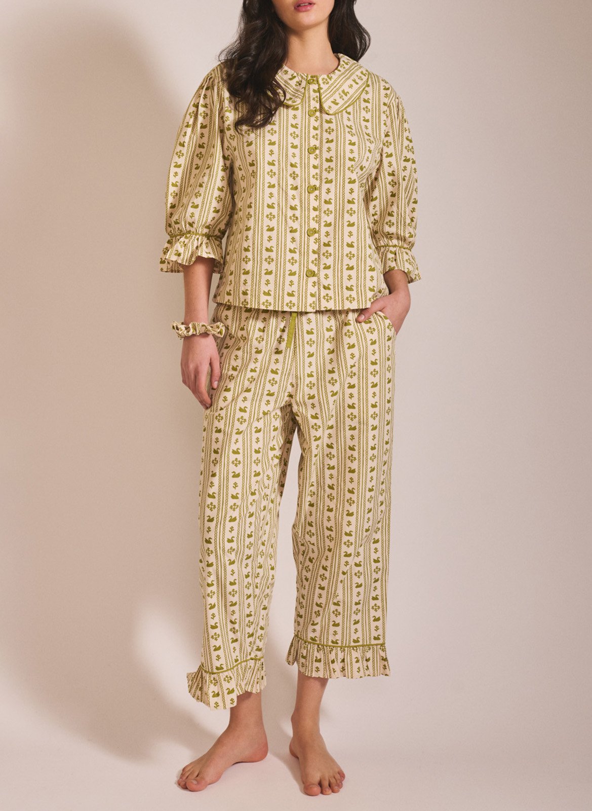 Pyjama-Set aus Baumwolle mit Print TBCO Grun