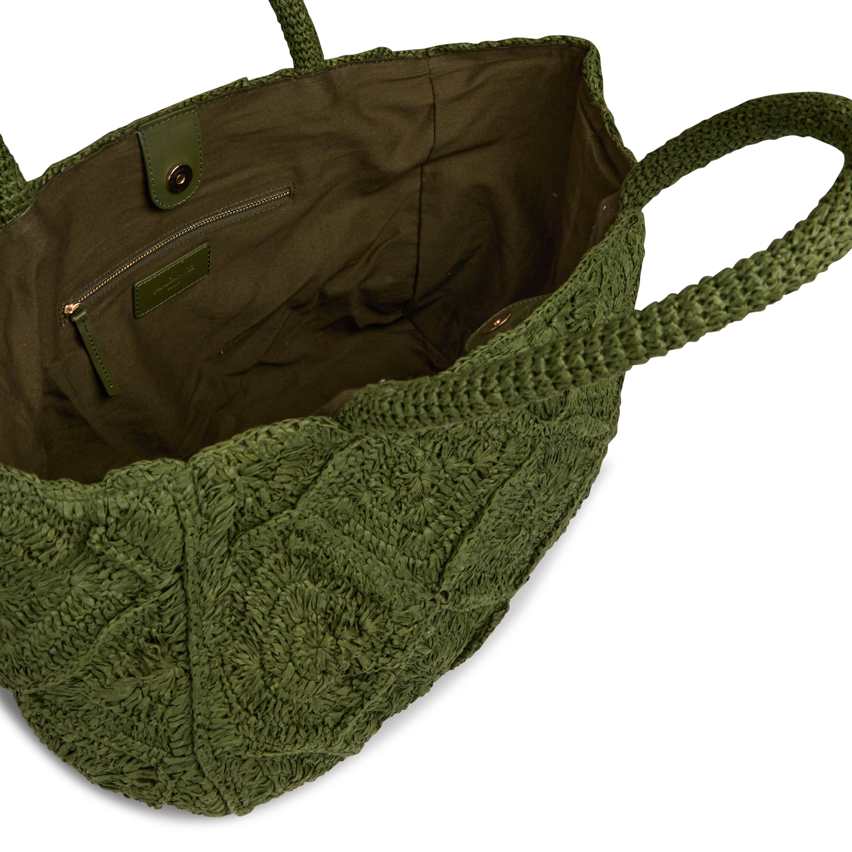 Bolso shopper de rafia MAISON 123 Caqui