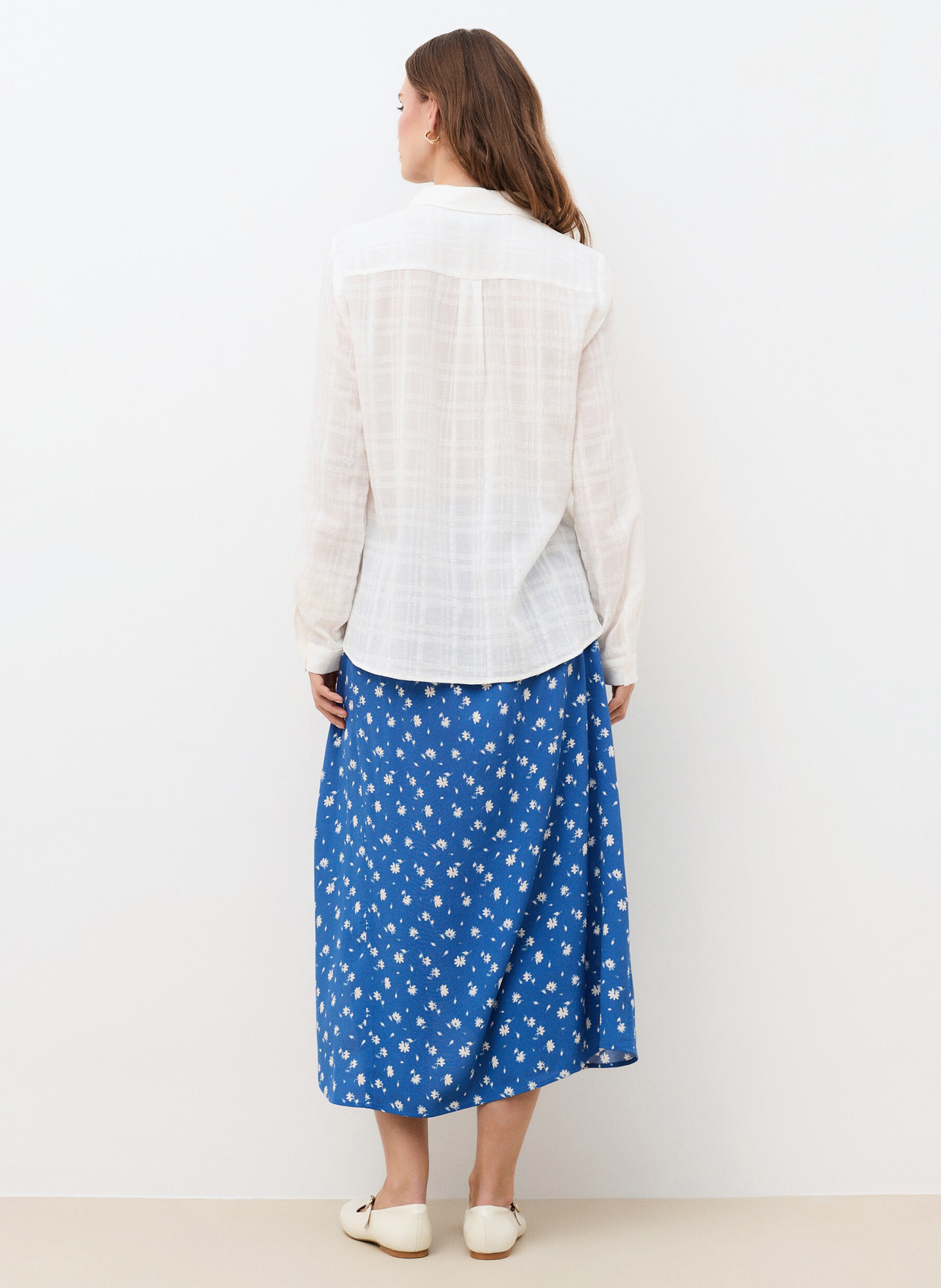 Solid straight button-up shirt CAROLL White