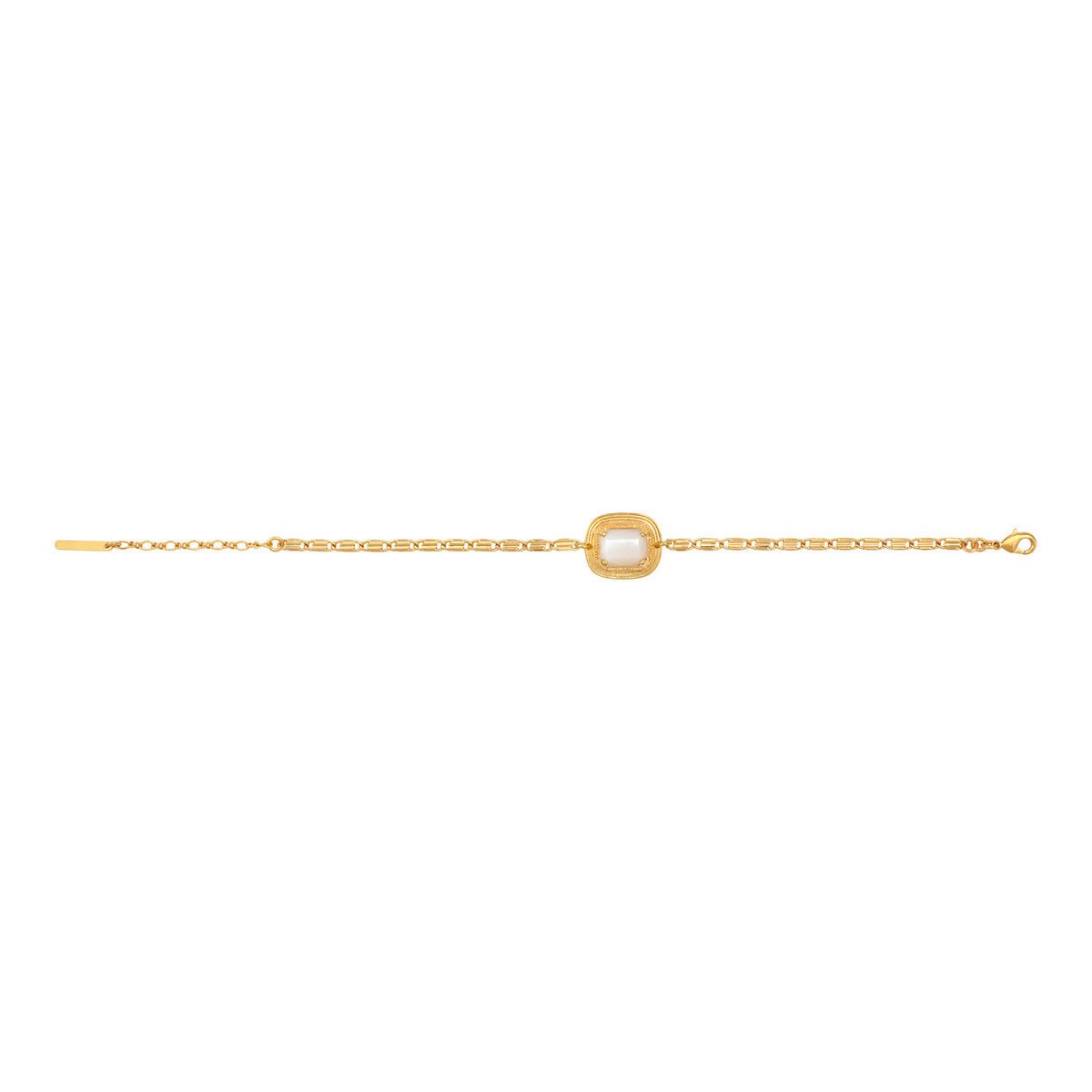 Adjustable flexible bracelet in fine gold plating SATELLITE PARIS White