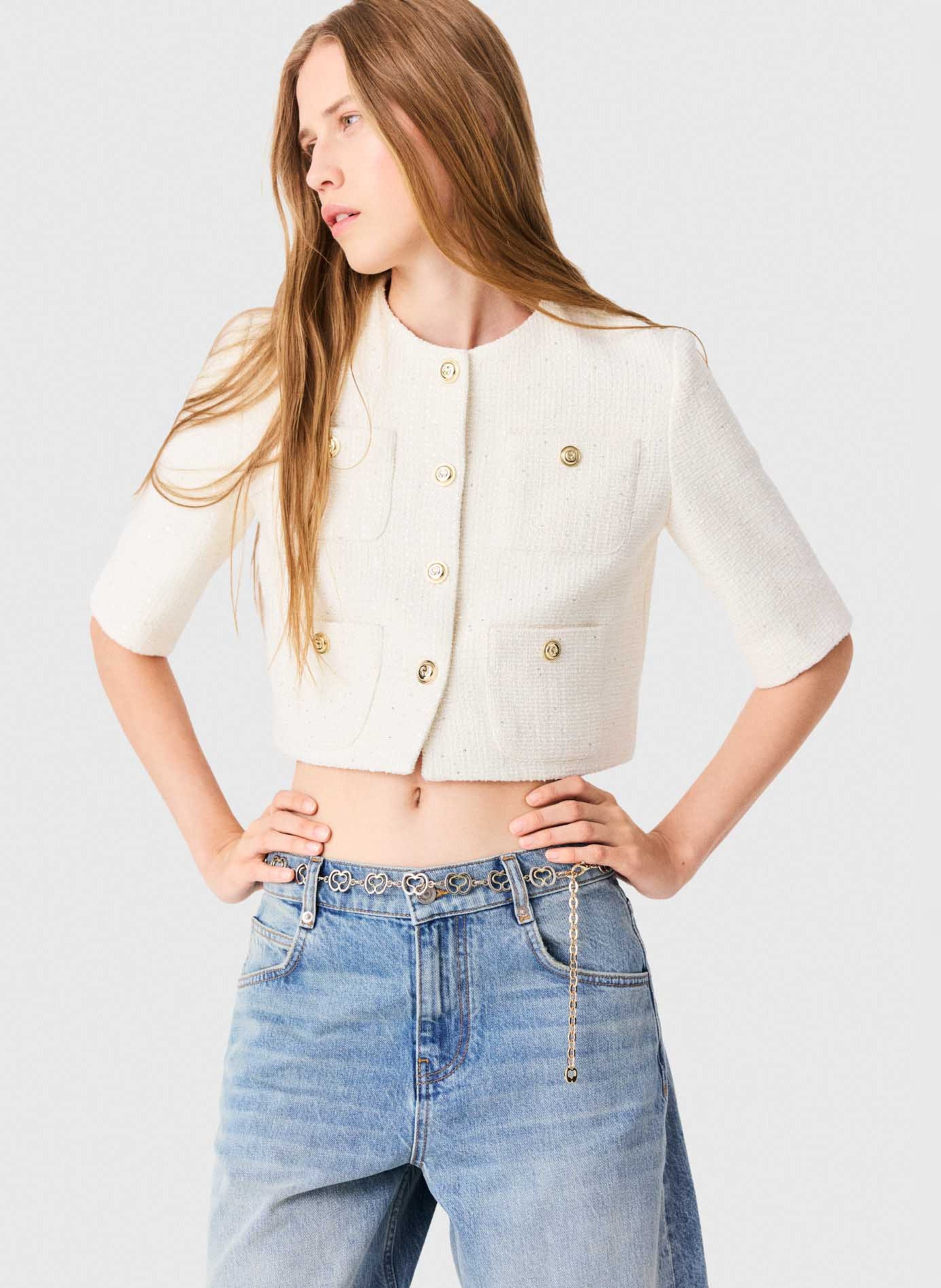 Short cotton-mix jacket  MAJE Beige