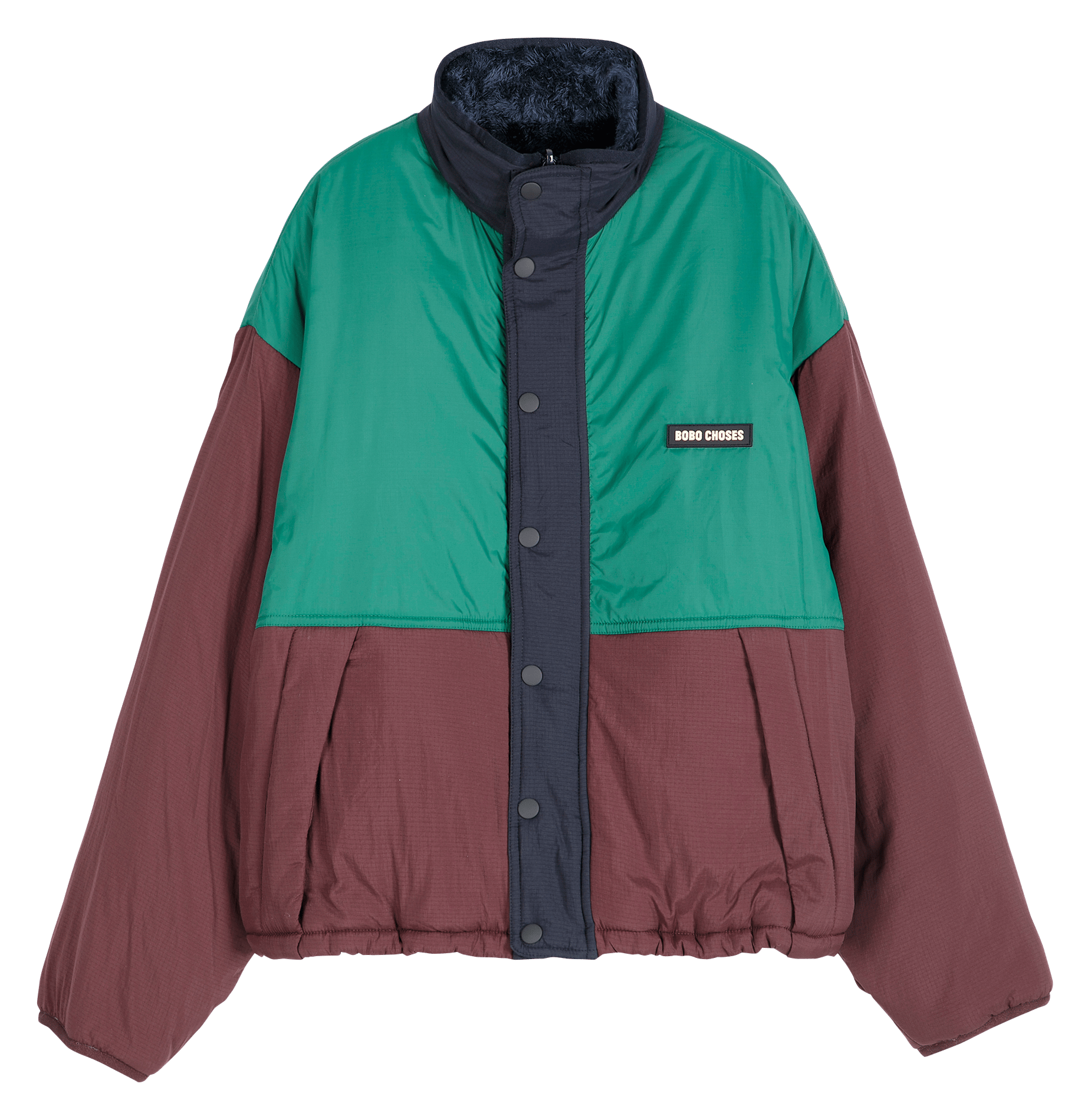 Omkeerbare color block jas met opstaande kraag BOBO CHOSES Bruin