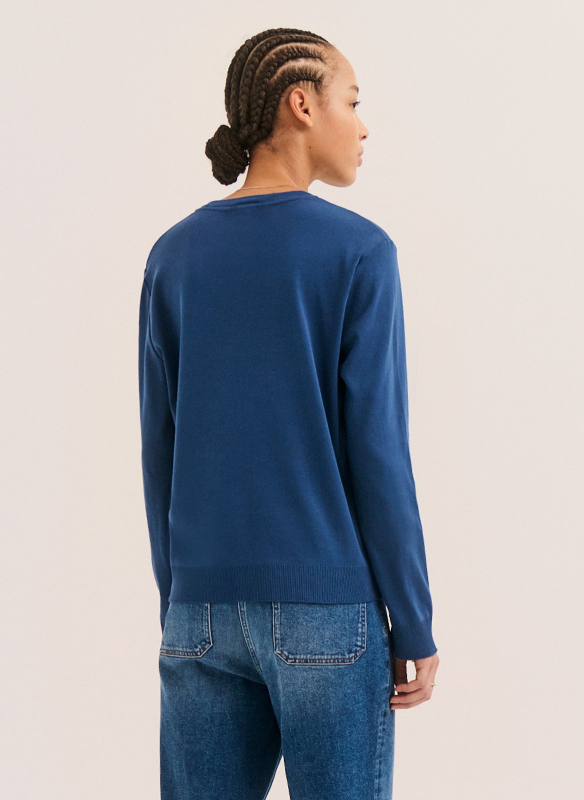 Katoenen T-shirt met ronde hals PABLO Blauw