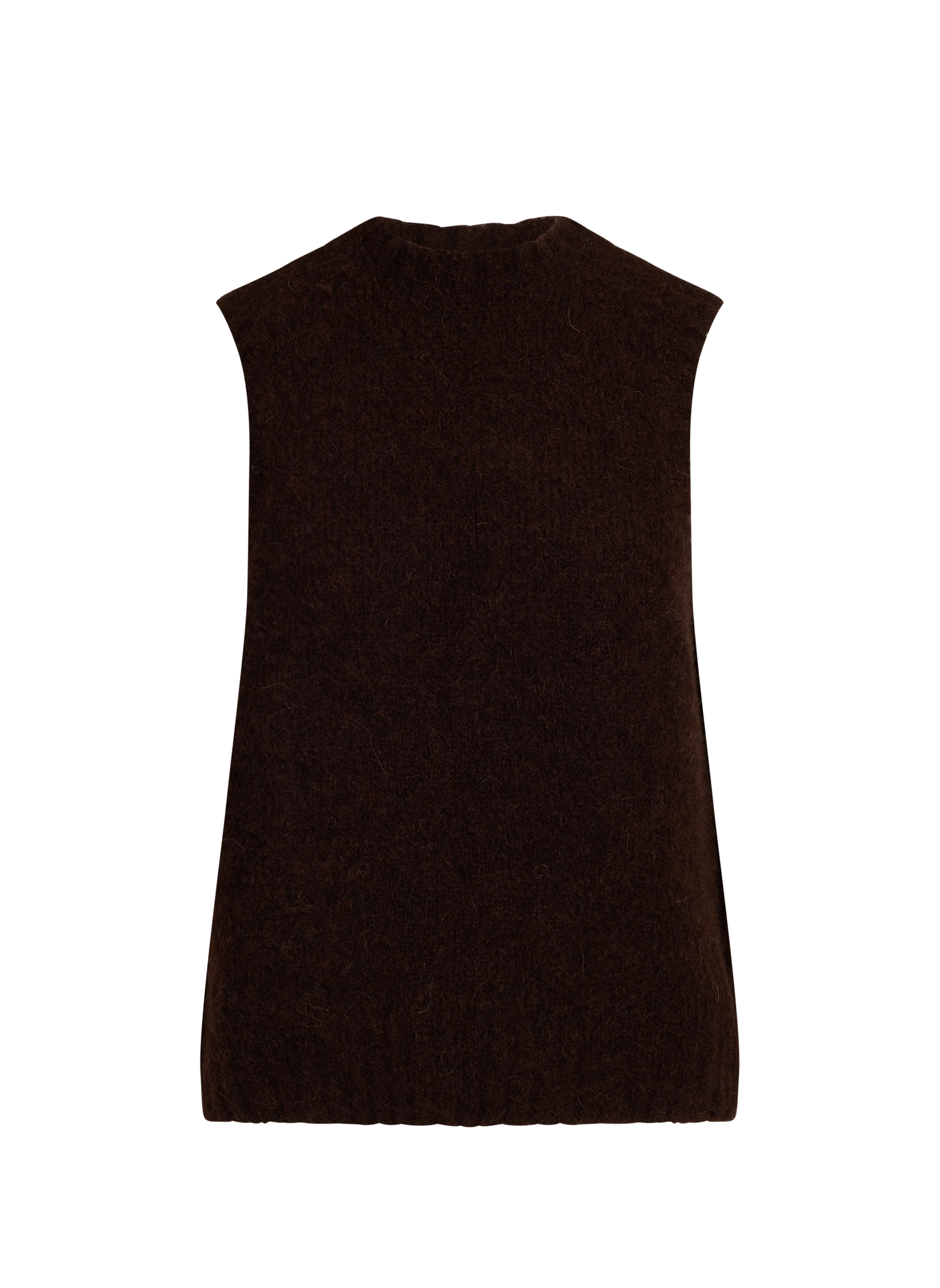 Sleeveless alpaca blend knit sweater SAISON 1865 Brown