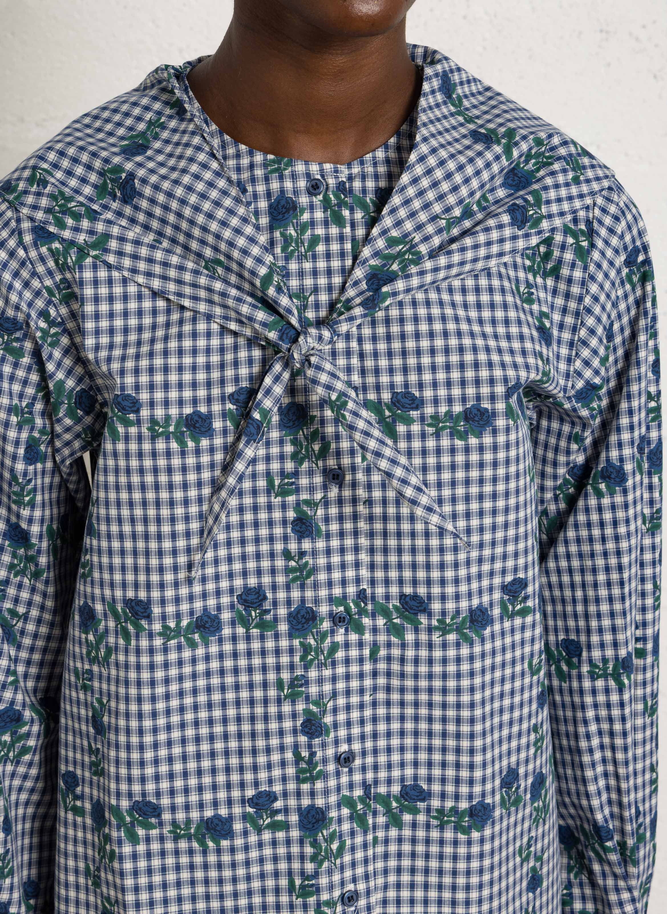 Printed cotton blouse THE TINY BIG SISTER Blue