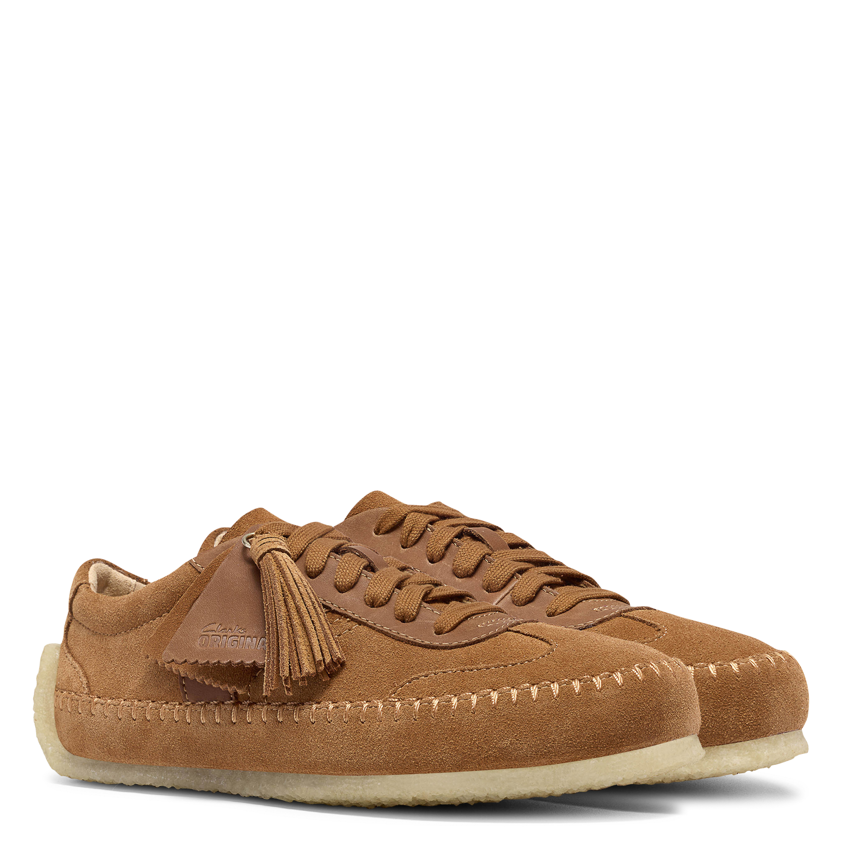 Suede low-top sneakers CLARKS Orange