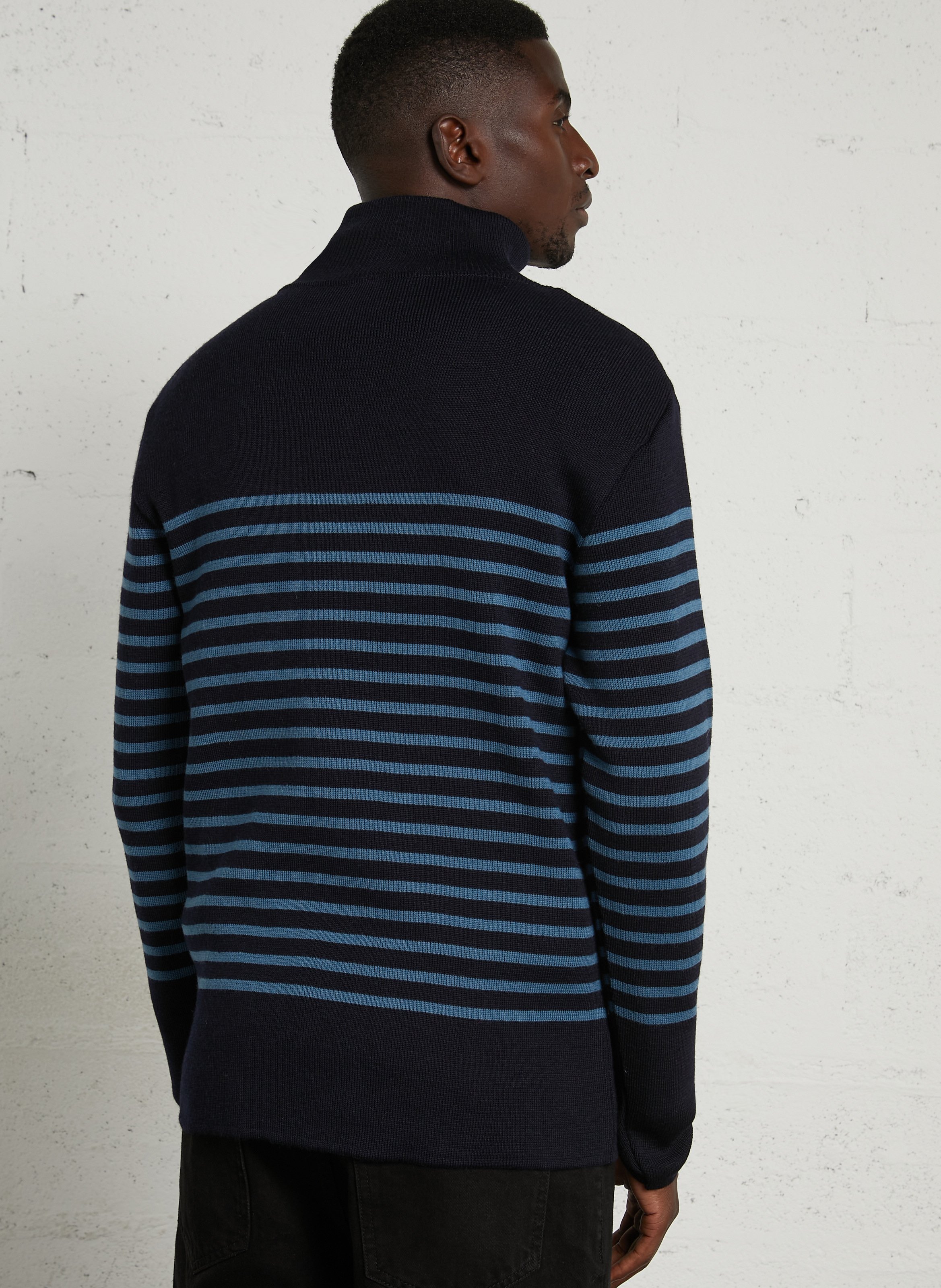 Matrosenshirt aus Wolle mit Troyer-Kragen, Slim Fit ARMOR LUX Blau