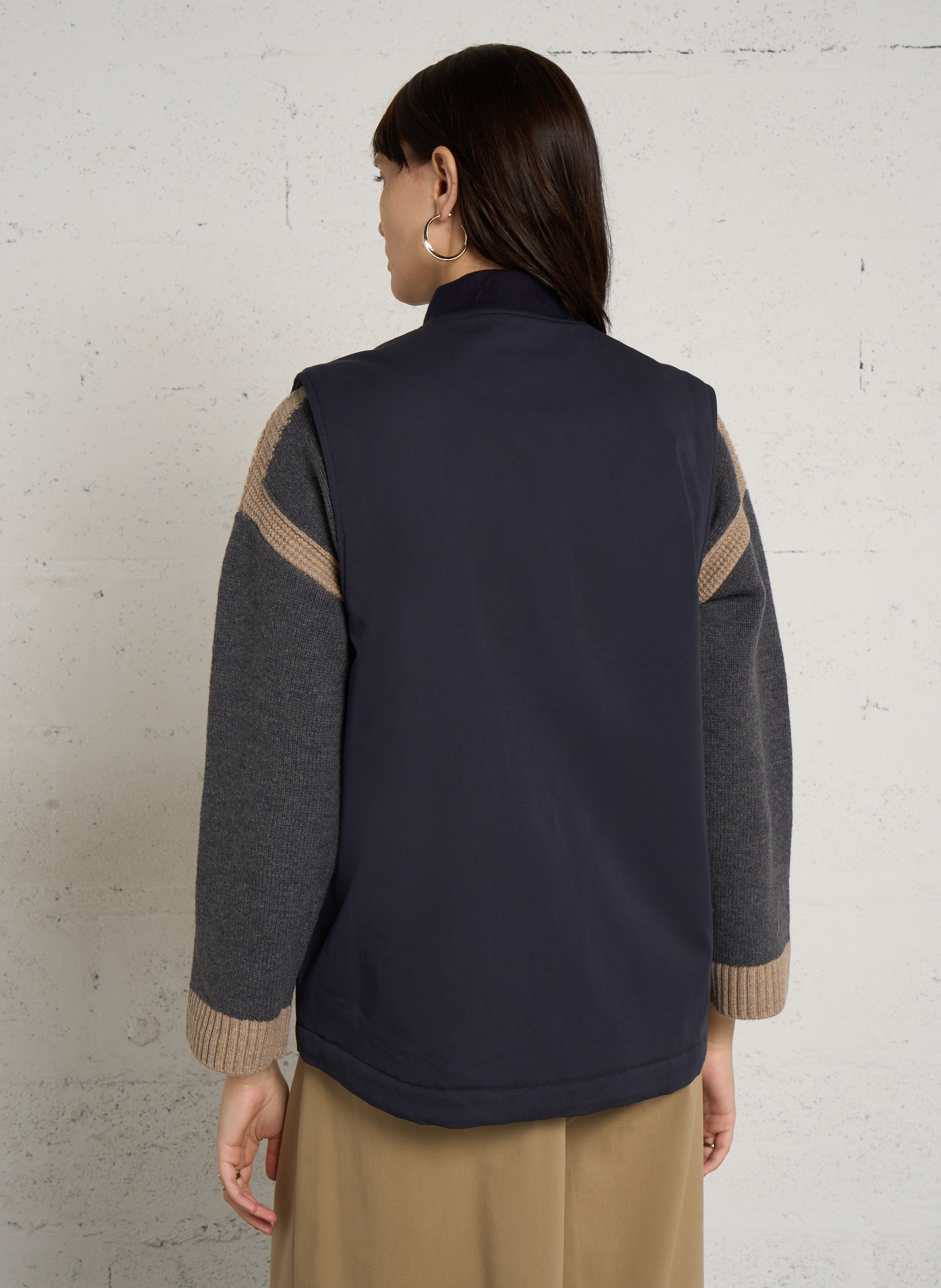 Round-neck cotton-blend jacket FLOTTE Blue