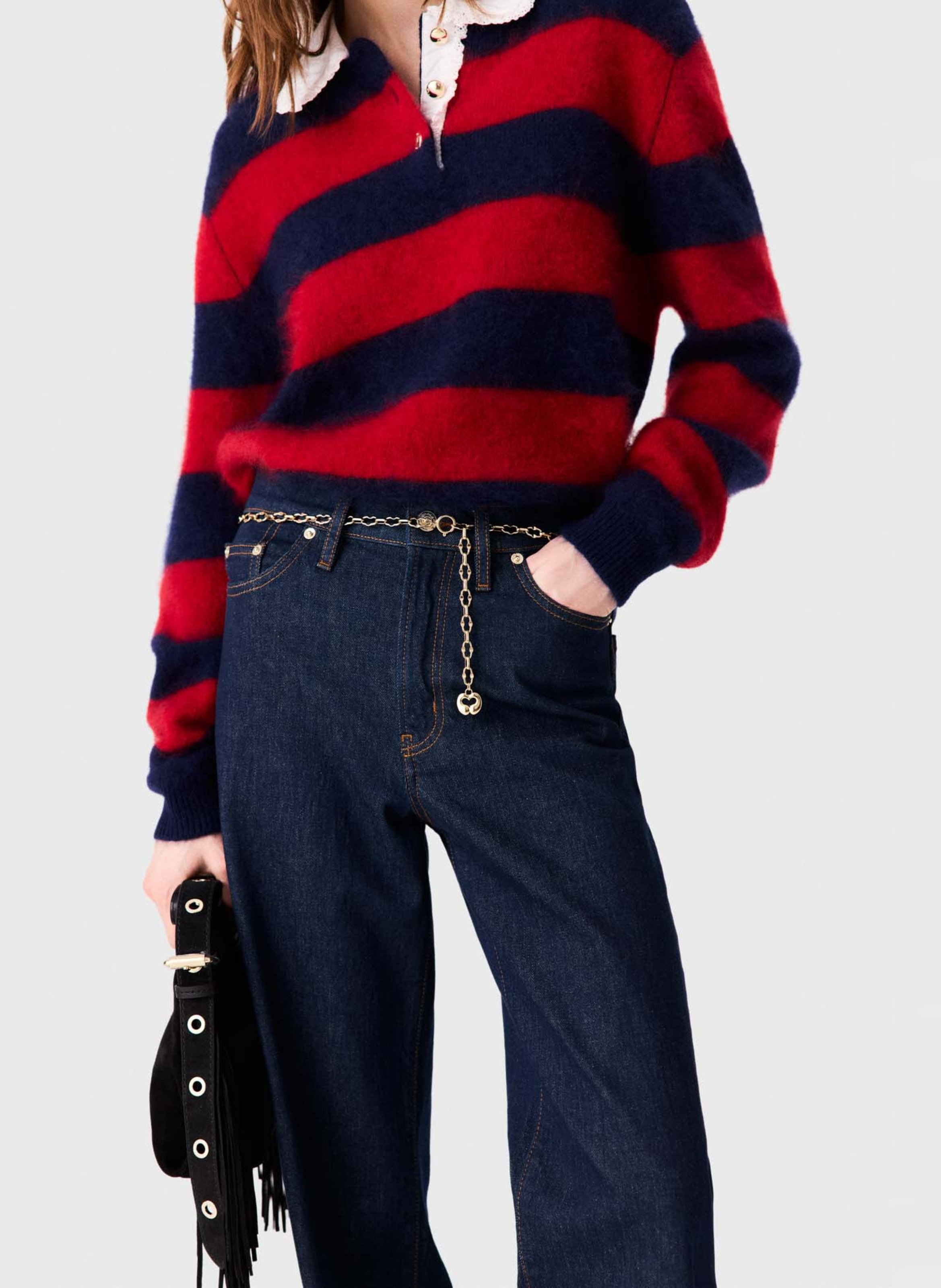 Cotton-blend straight-leg jeans MAJE Blue