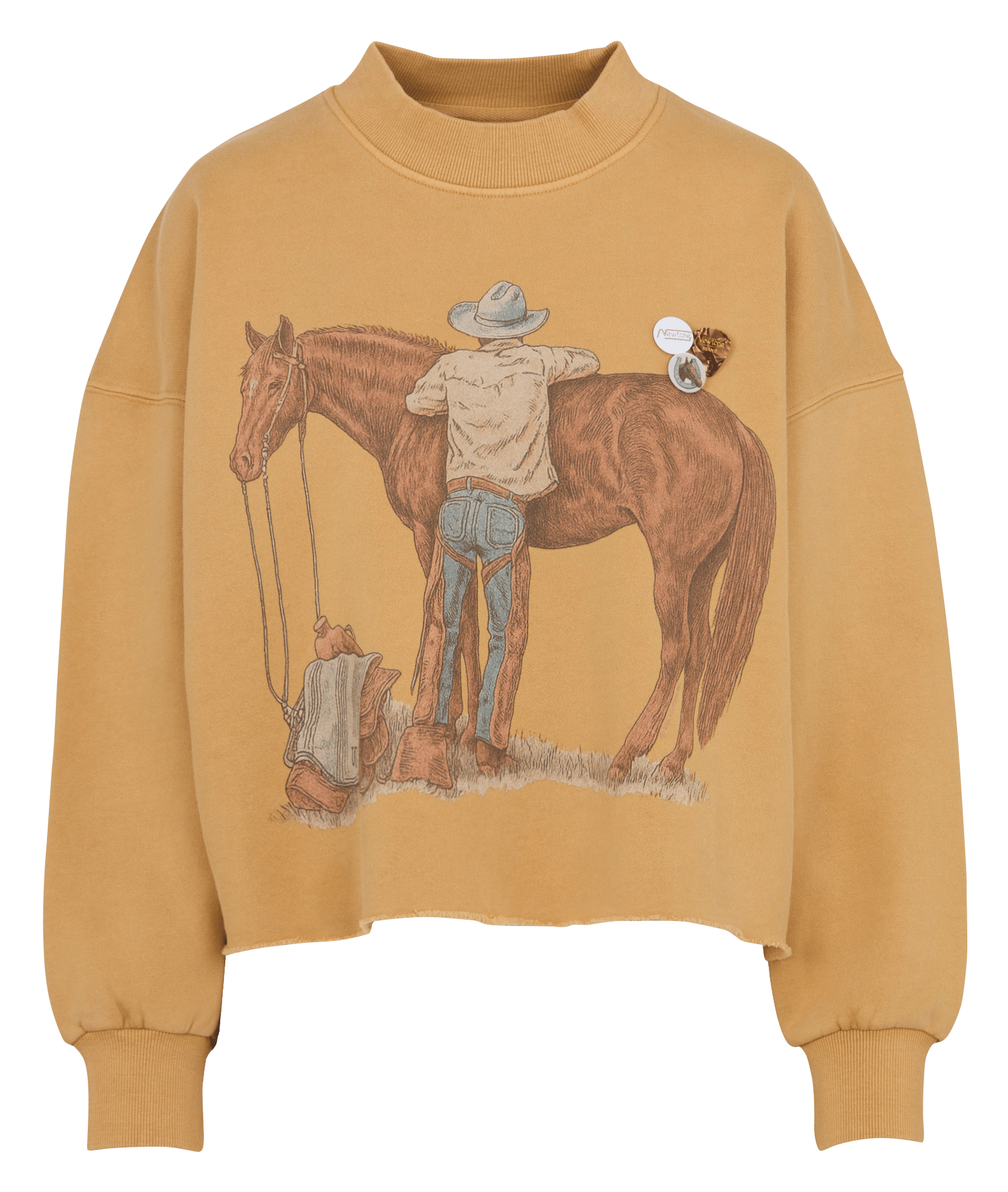 Weiter Rundhalsausschnitt bedruckter Oversized-Sweatshirt aus Baumwolle NEWTONE