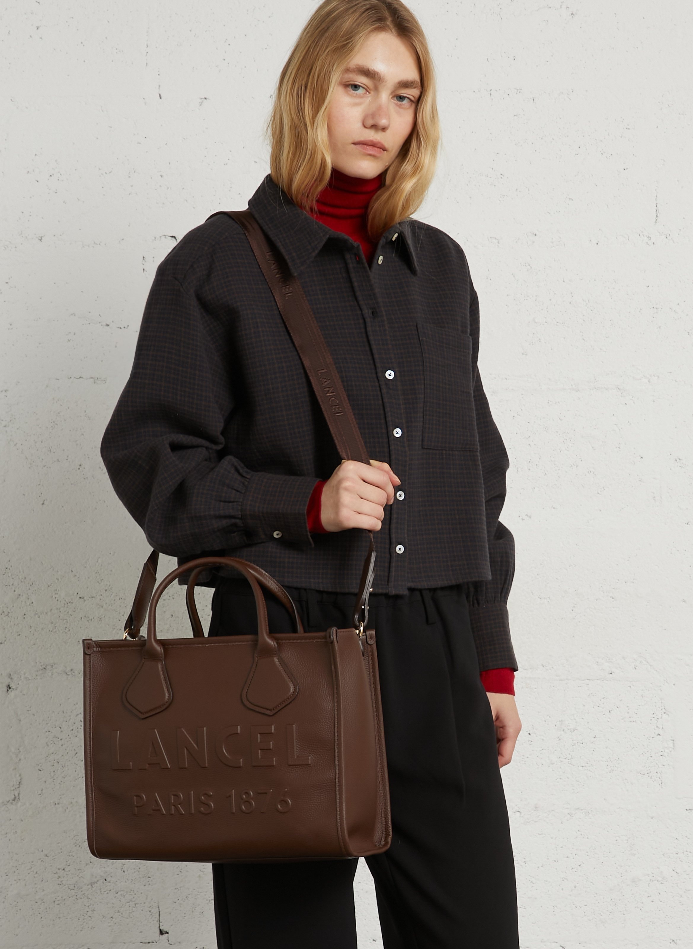Grote leren shopper Quadrille LANCEL Bruin