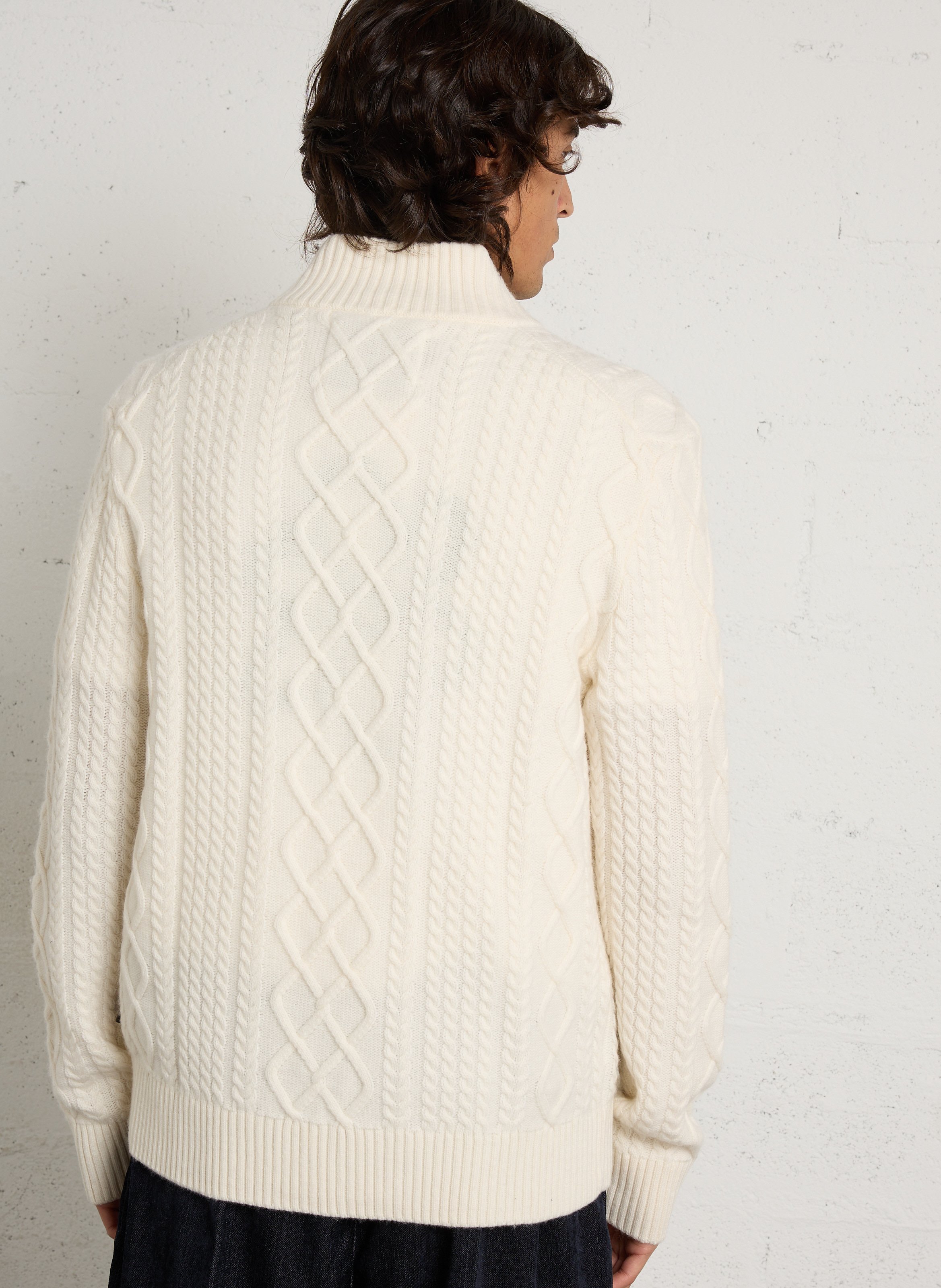 Pull droit col montant en laine mélangée GANT Beige