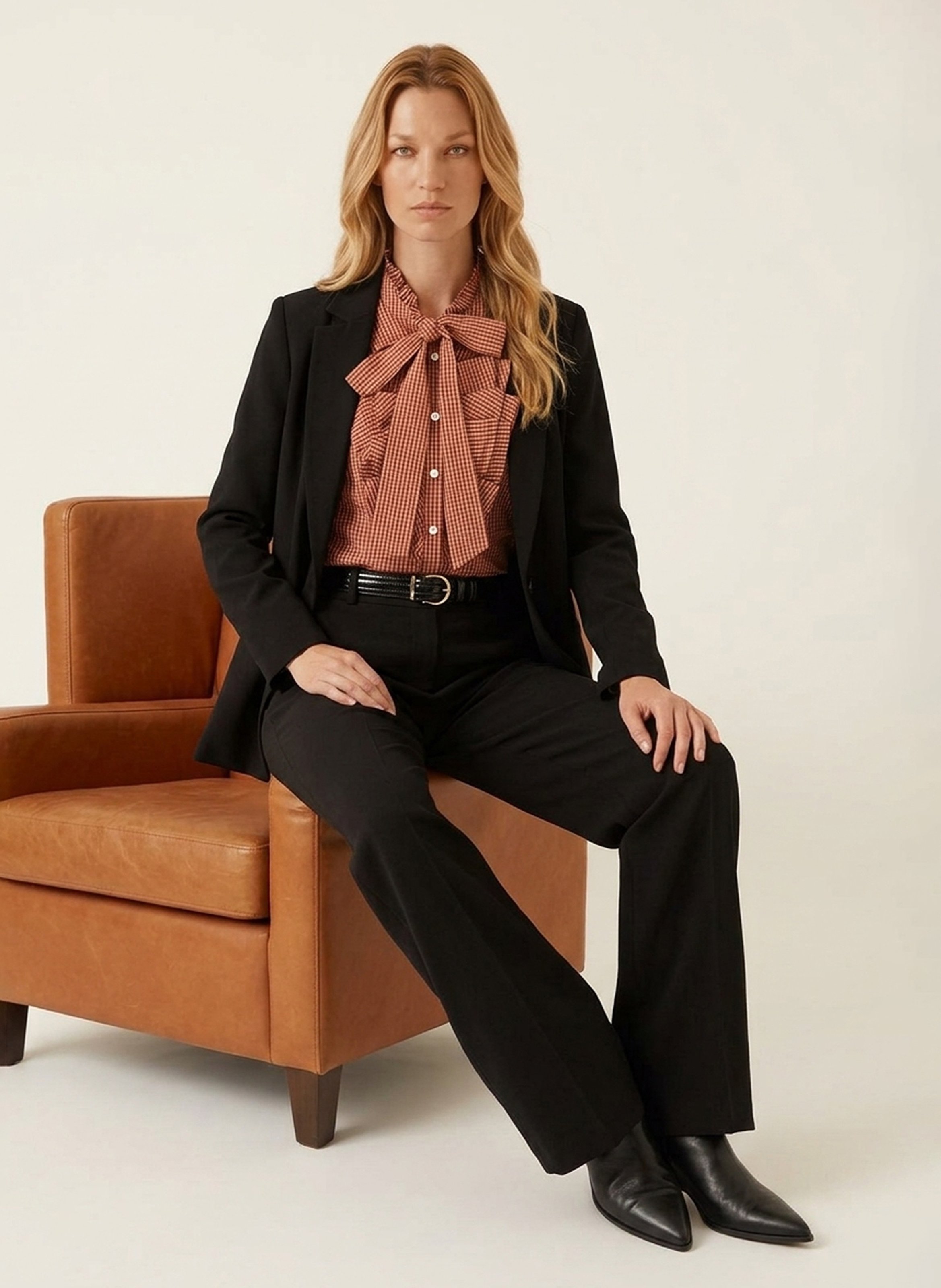 Loose-fitting cotton gingham shirt KOOKAI Brown