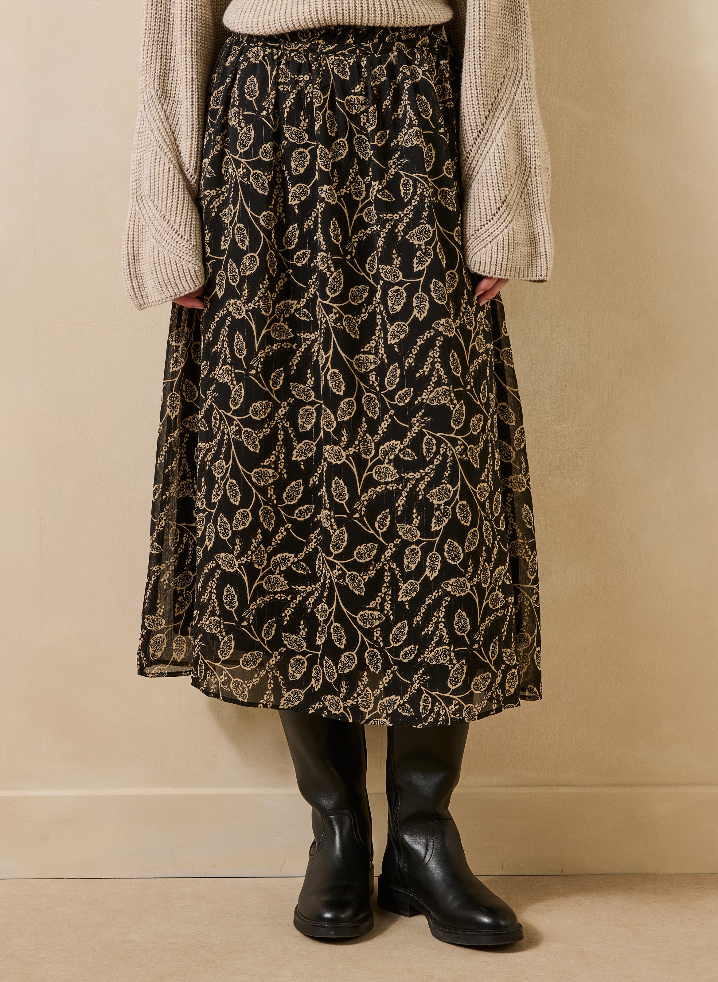 Long flared skirt LA FEE MARABOUTEE Black