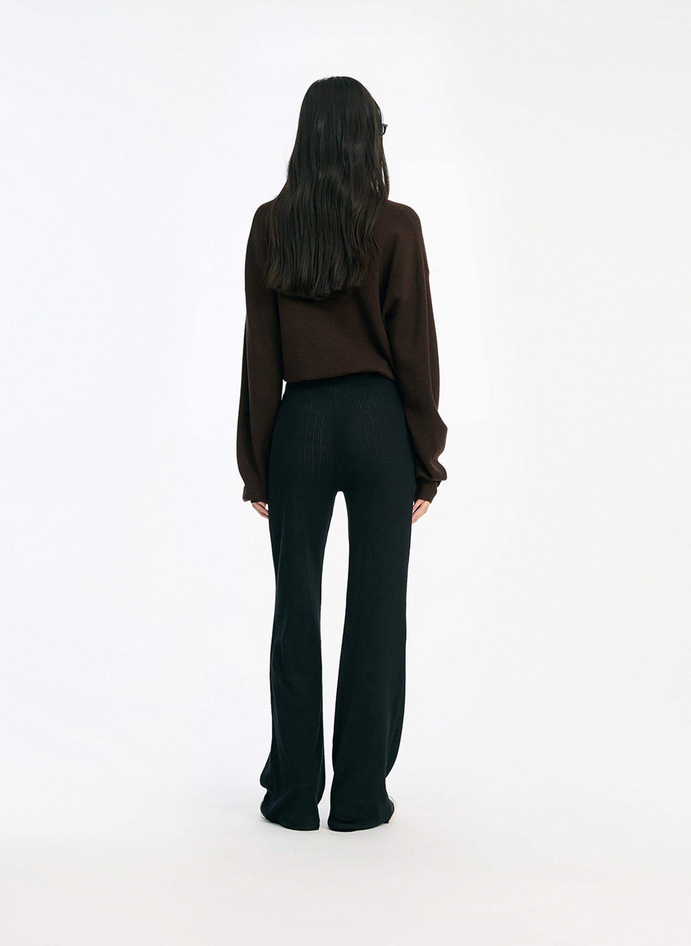 Solid-color sweatshirt with a buttoned collar ROTATE Brown