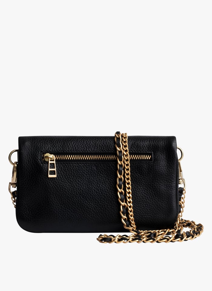 Black leather evening sales clutch