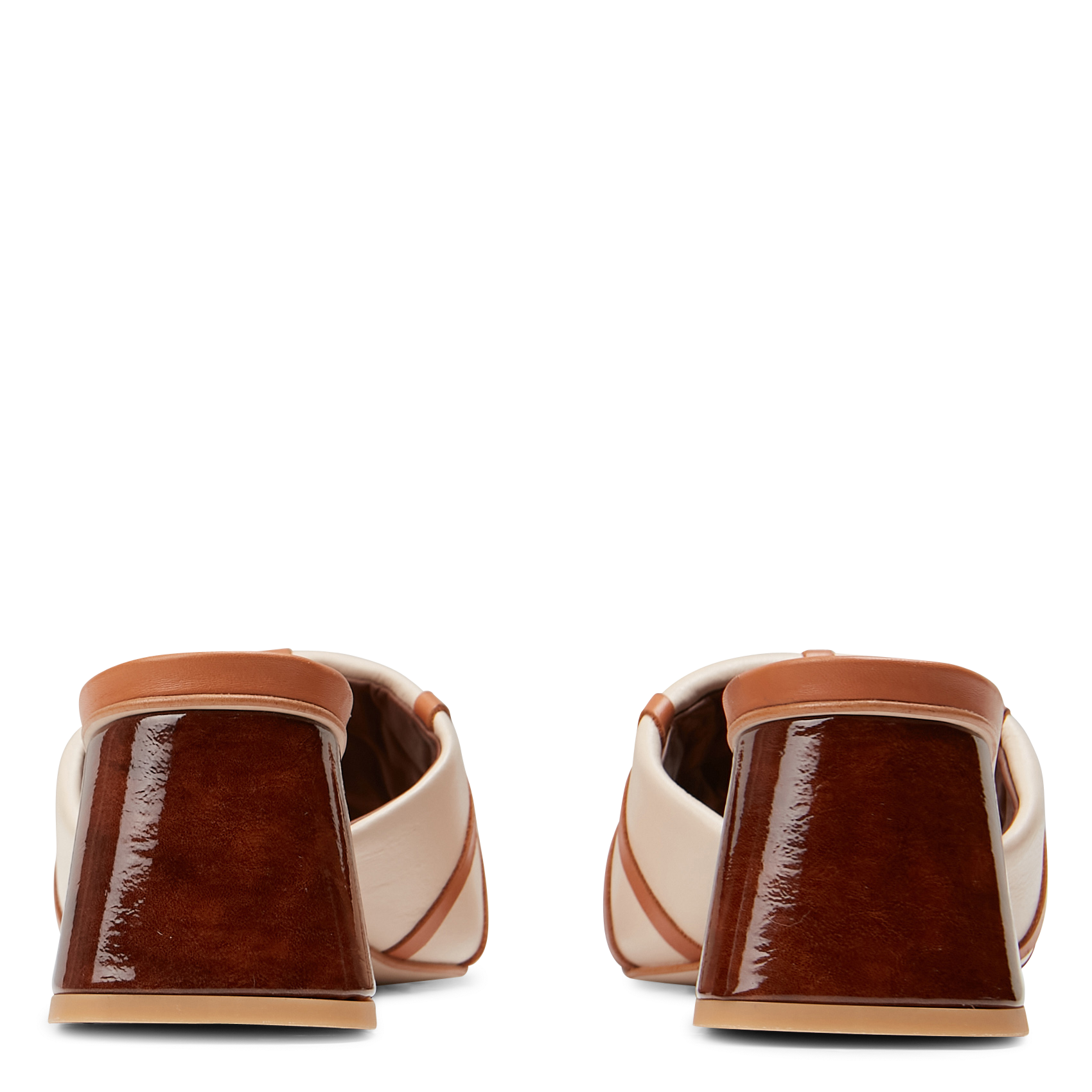 Leren sandaaltje met hak ALOHAS Beige