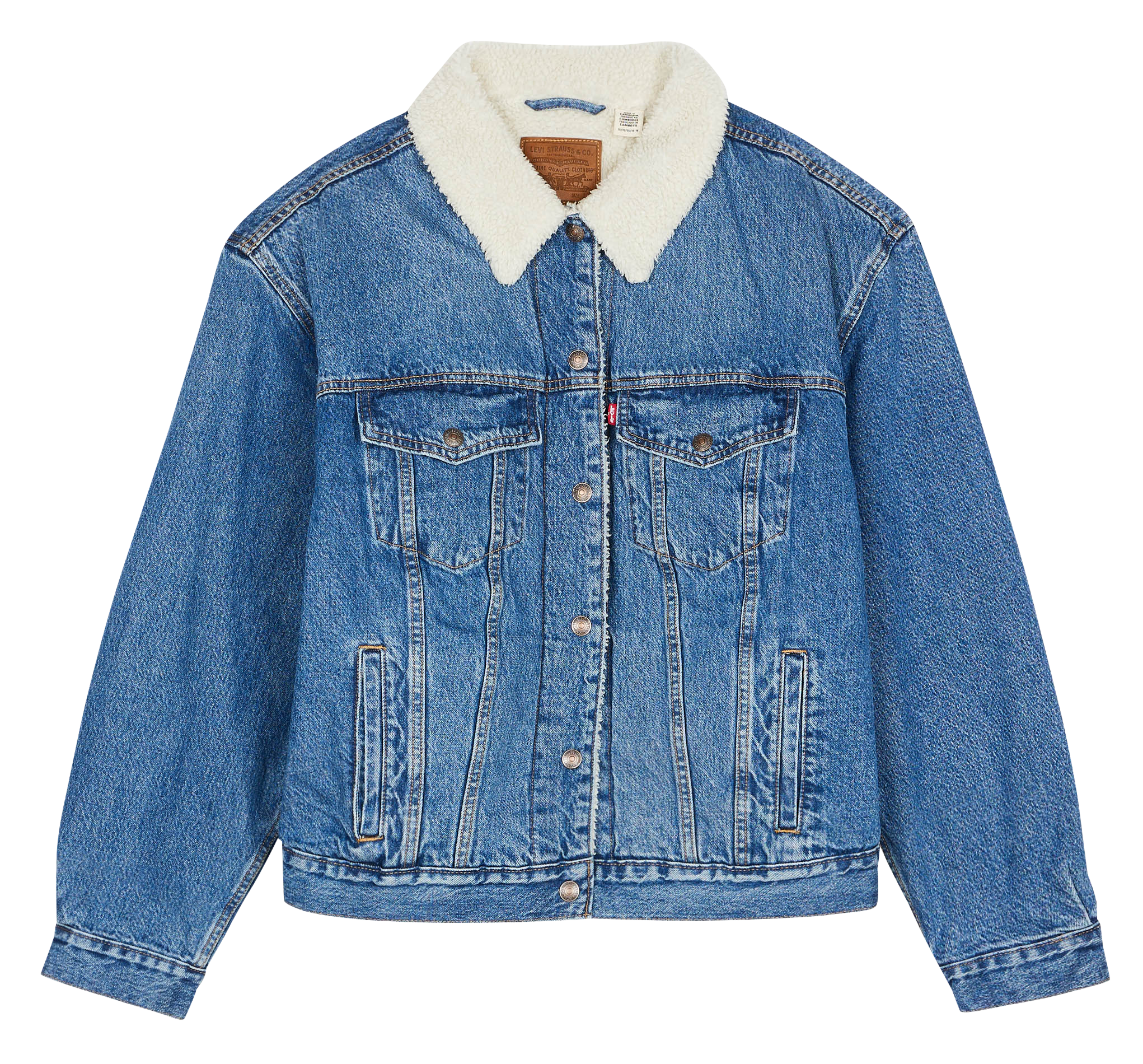 Cotton denim and faux fur jacket LEVI&#039;S Blue