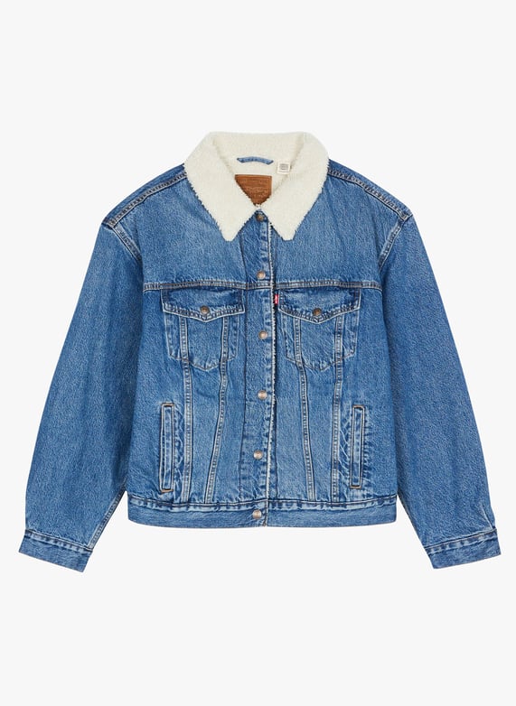Cotton denim and faux fur jacket After school sitcom plus Levi's