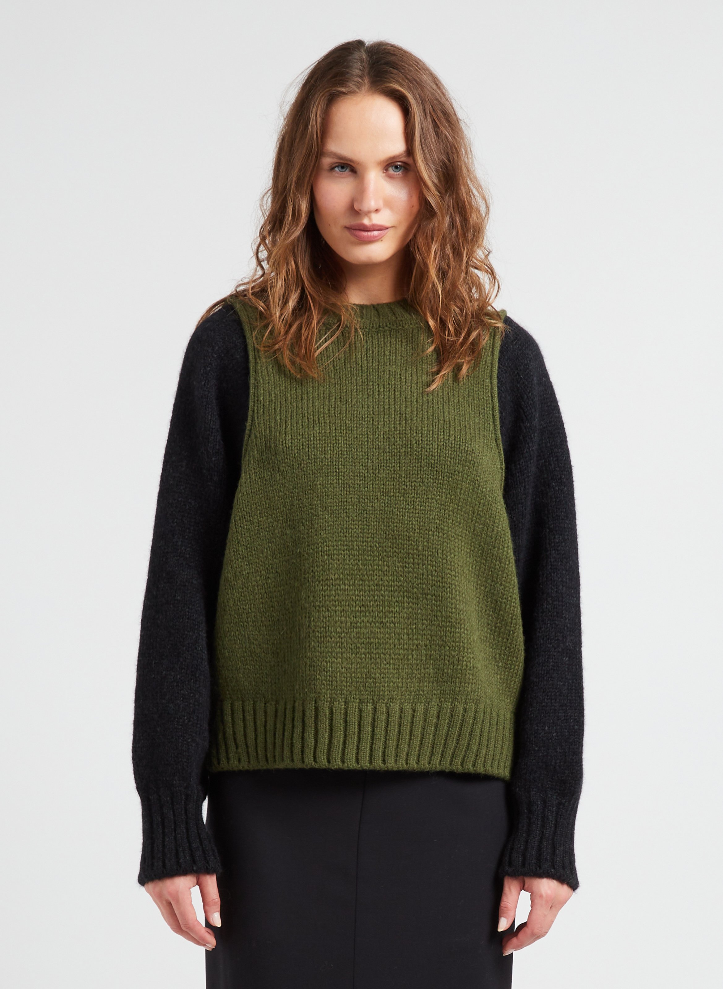 Wool-blend Round-neck Sweater Industrial Green Closed - Women | Place des  Tendances