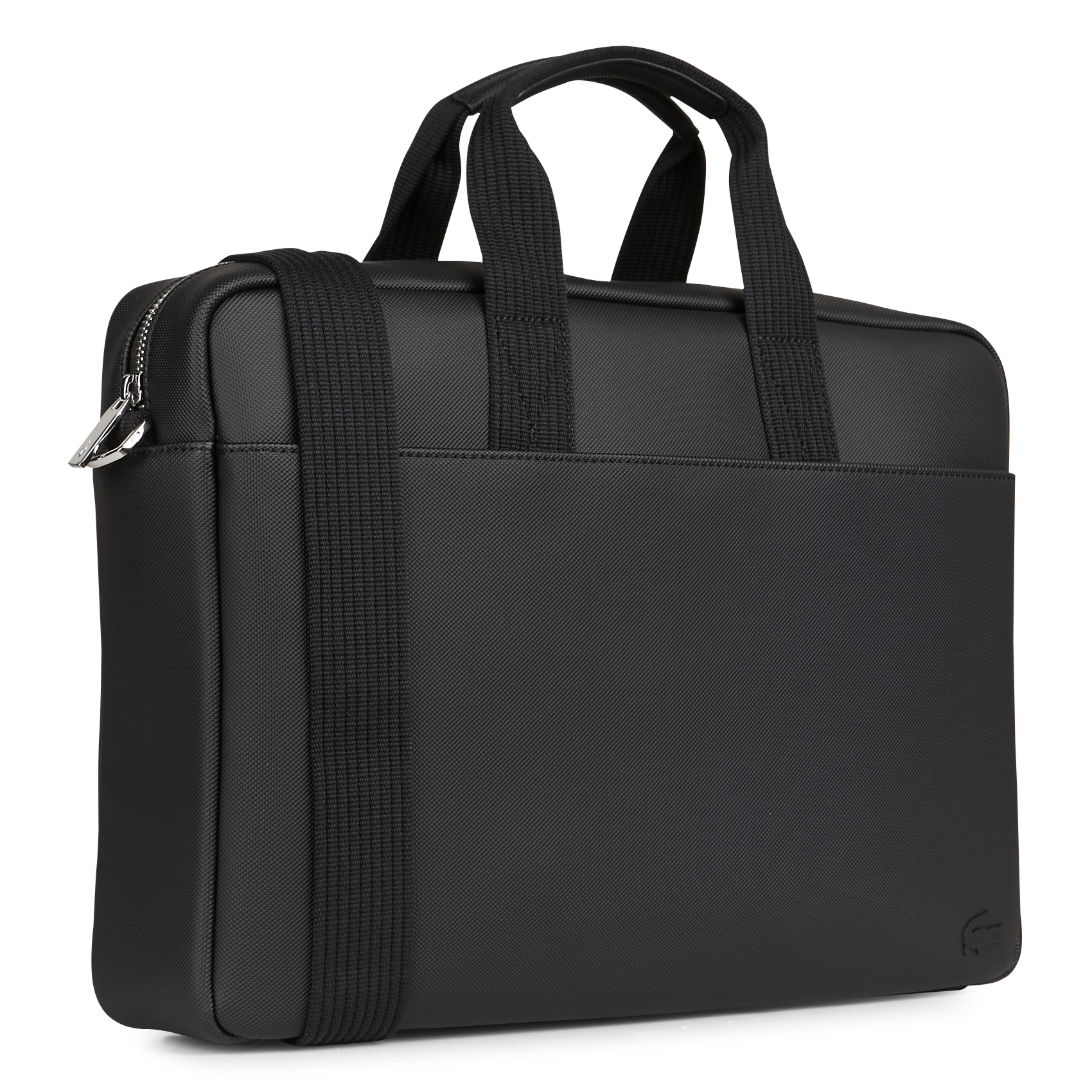 Sac ordinateur en toile enduite LACOSTE Noir