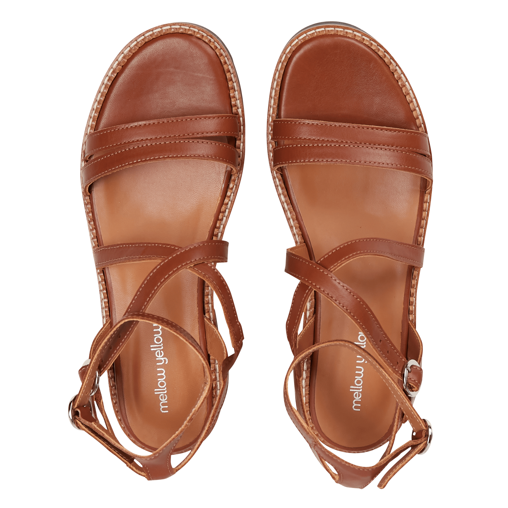 Sandales en cuir MELLOW YELLOW Braun