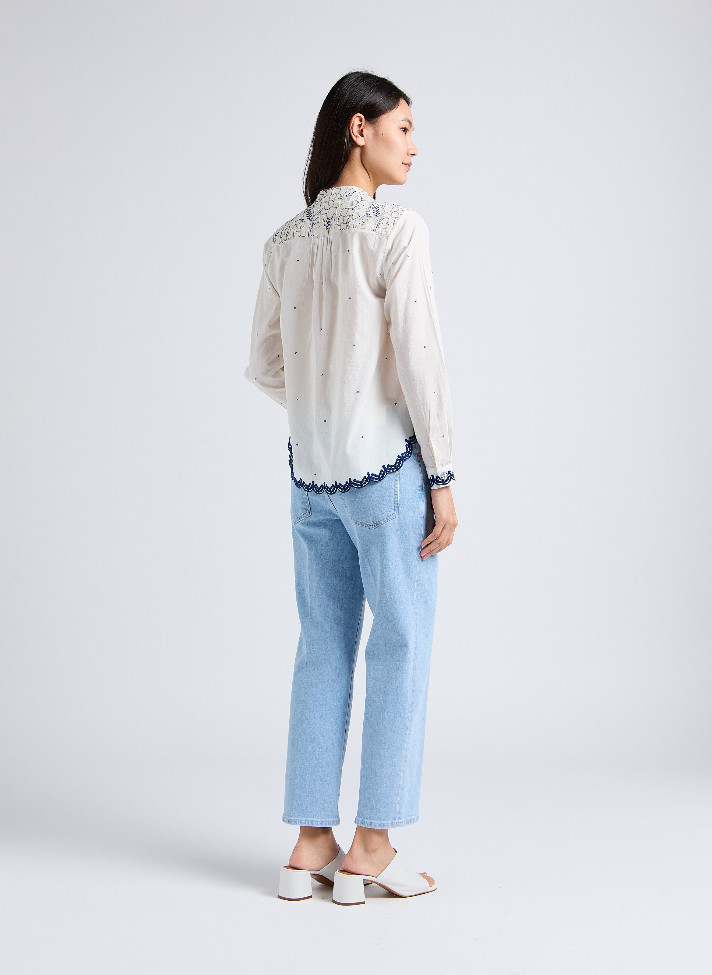 Embroidered cotton blouse PAUL AND JOE White