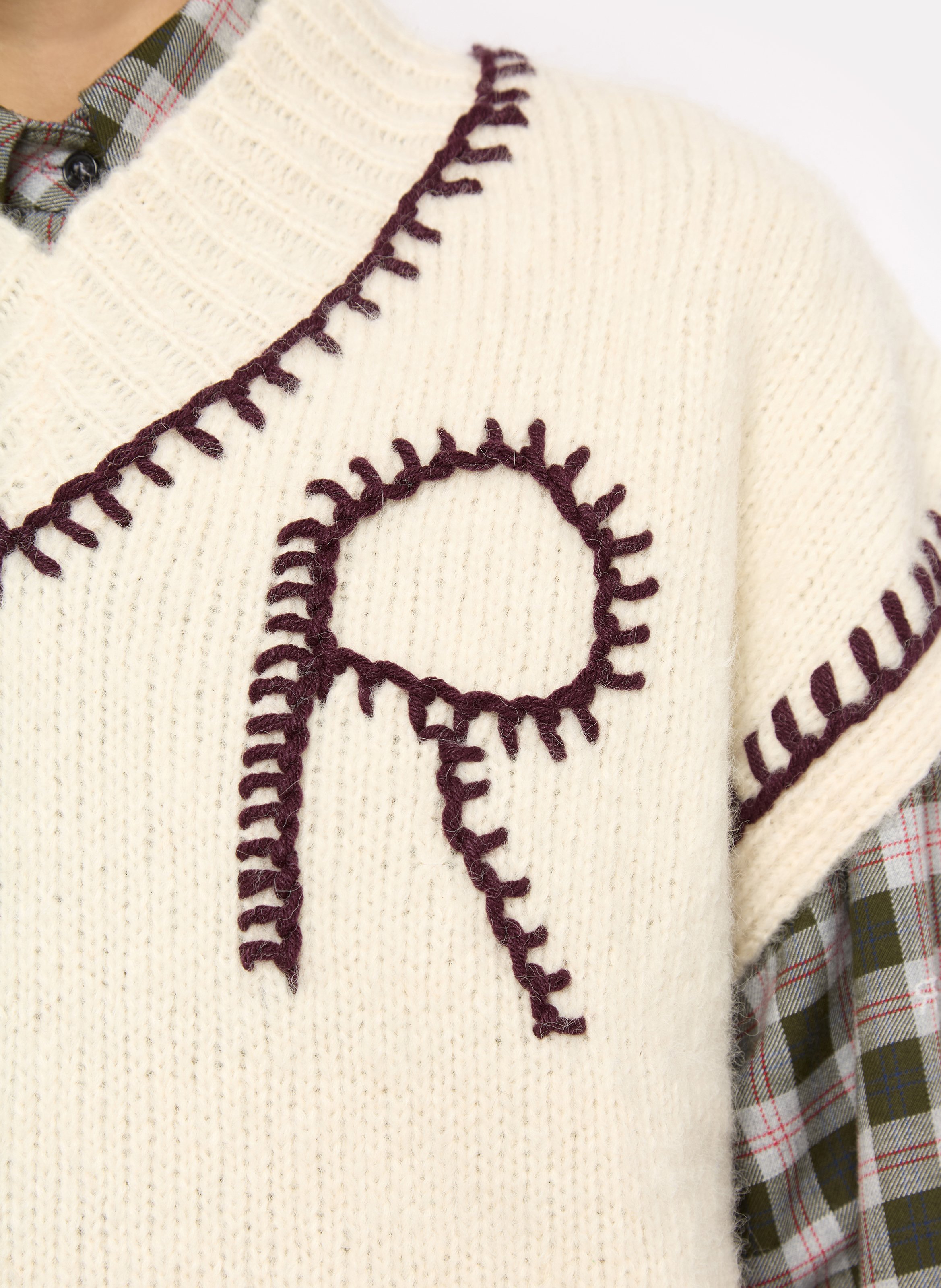 Pull ample sans manches en laine et coton ROSEANNA Beige