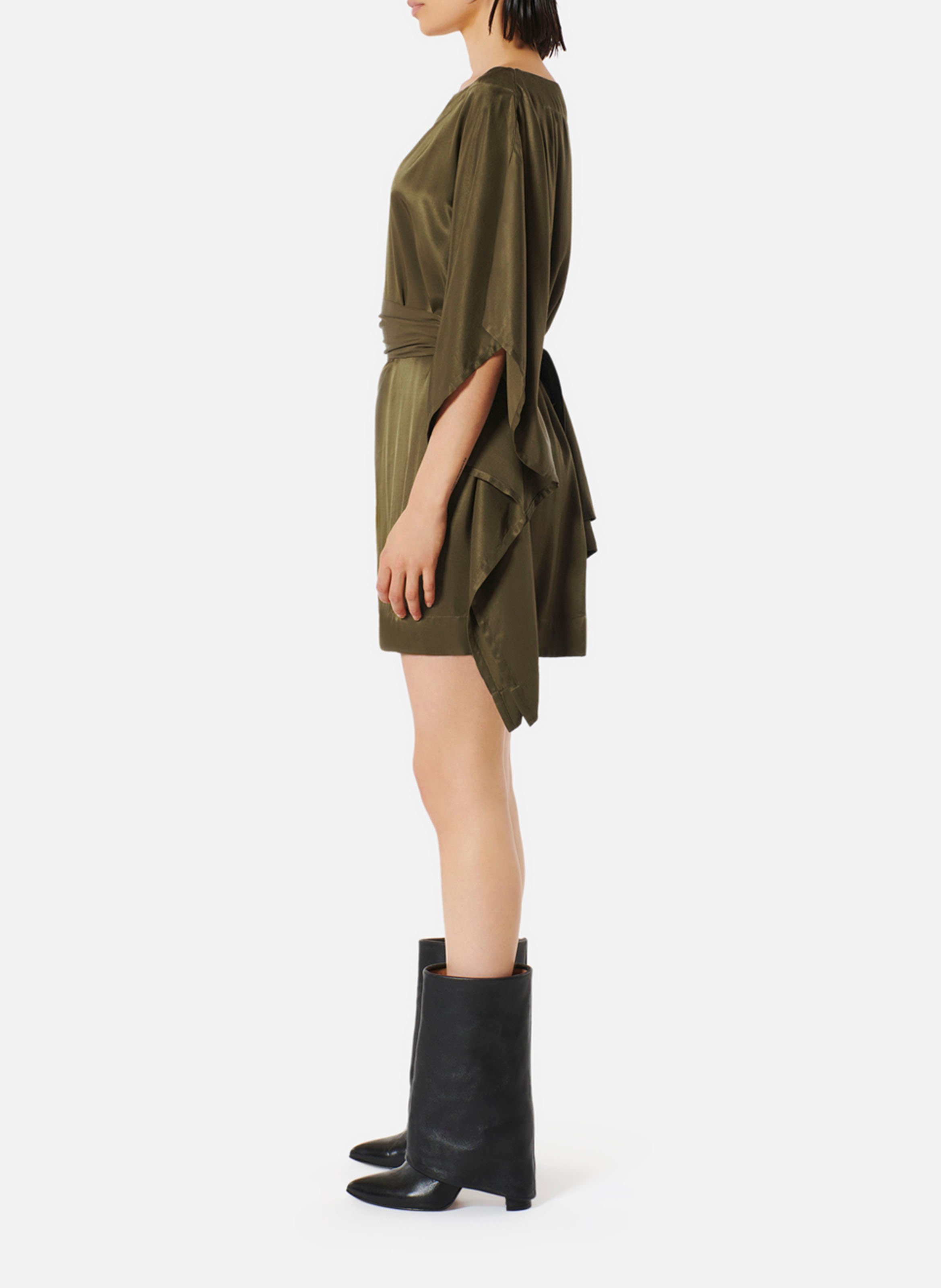 Short boat-neck dress KARMA KOMA Brown