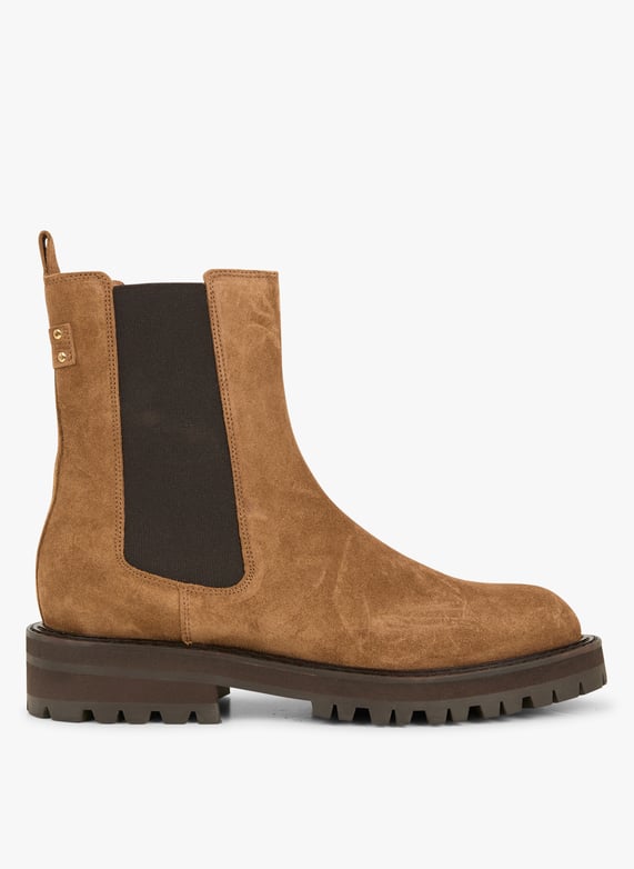 Bottines en cuir Beige