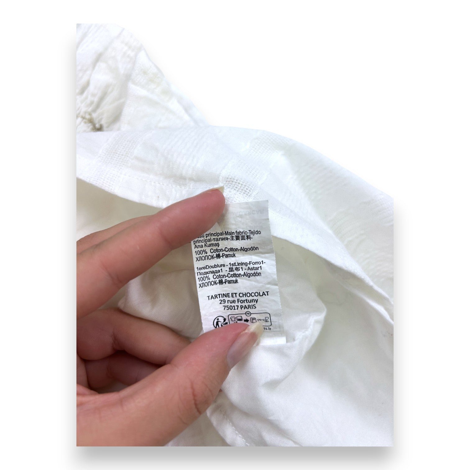 White Baby Dress - 12 months TARTINE ET CHOCOLAT - seconde-main White