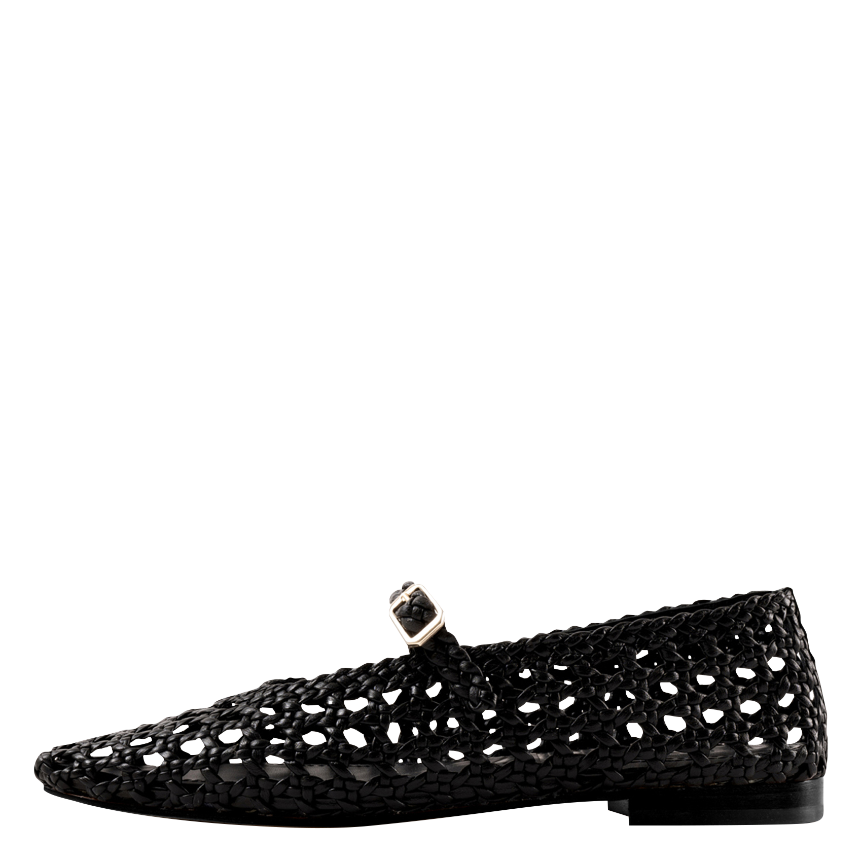 Ballerines en cuir tressé SOULIER MARTINEZ Noir