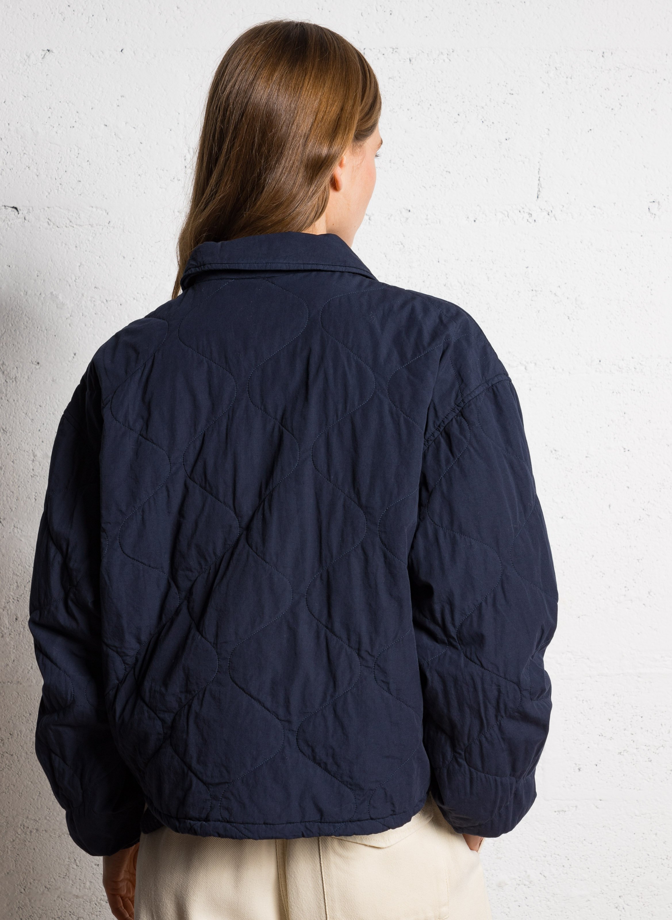 Ruimvallend, gewatteerd, katoenen jasje THE NEW SOCIETY Blauw