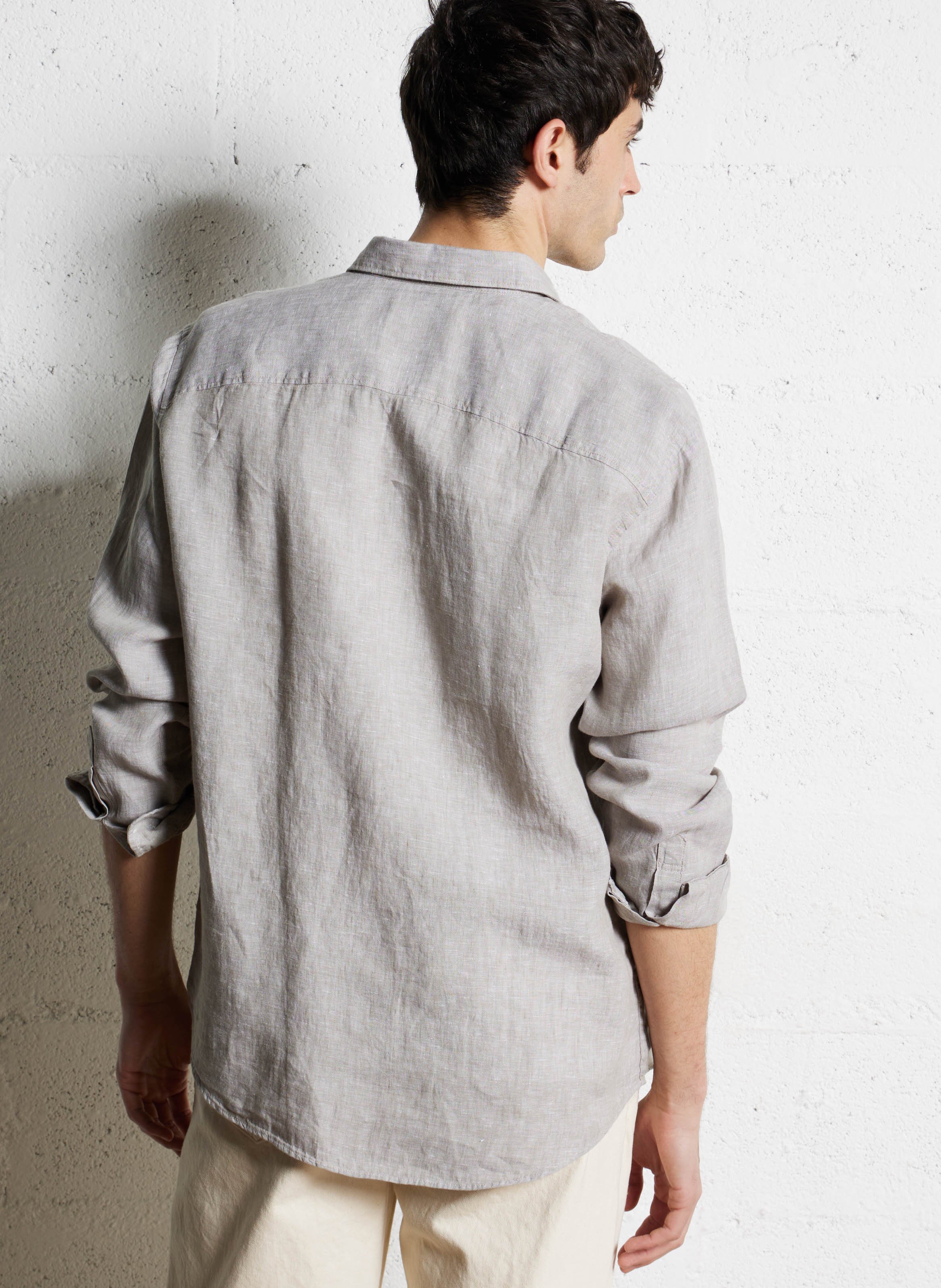 Classic linen shirt SELECTED Grey