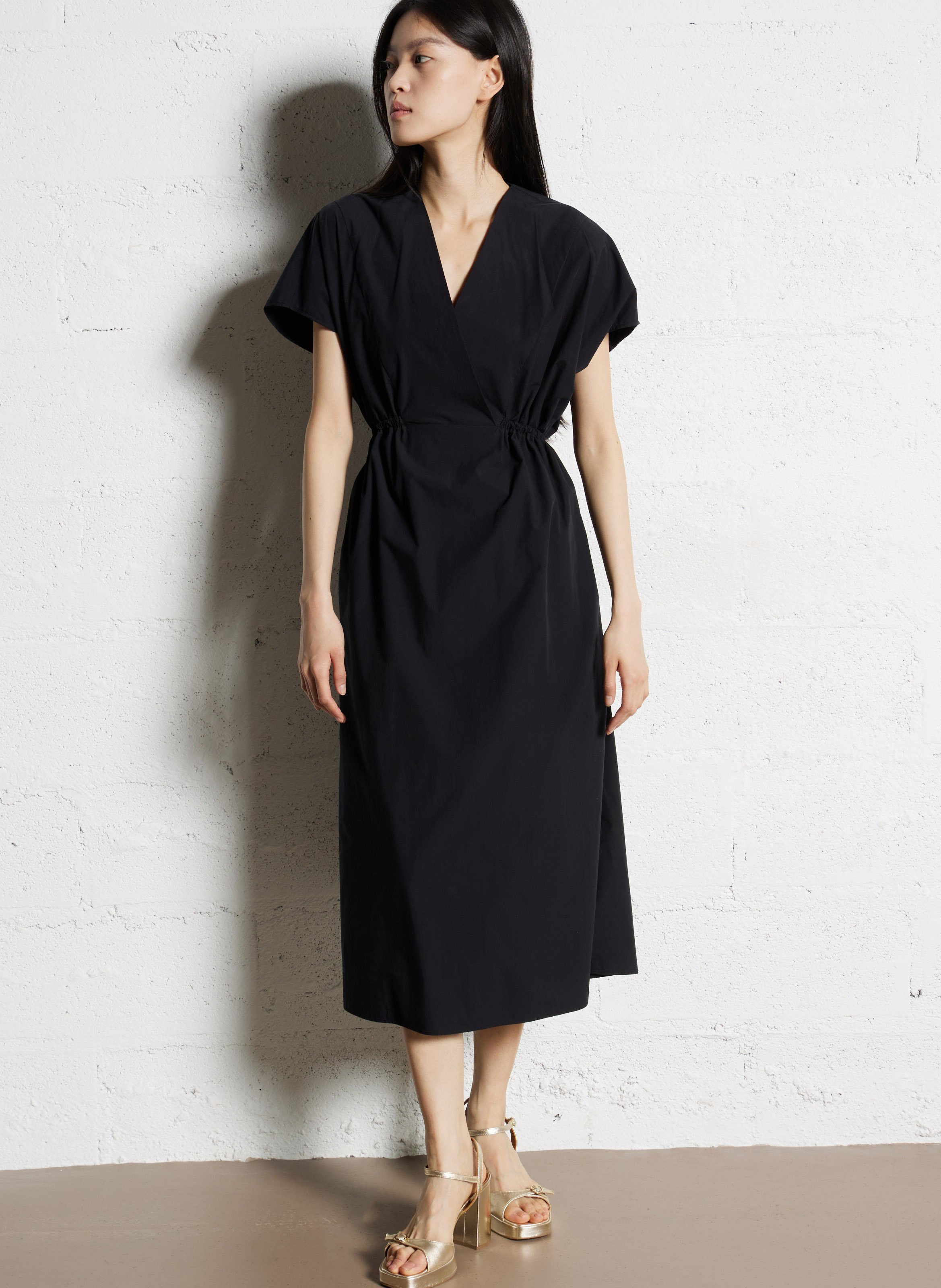 Robe midi ample à fronces  MAX MARA WEEK END Noir